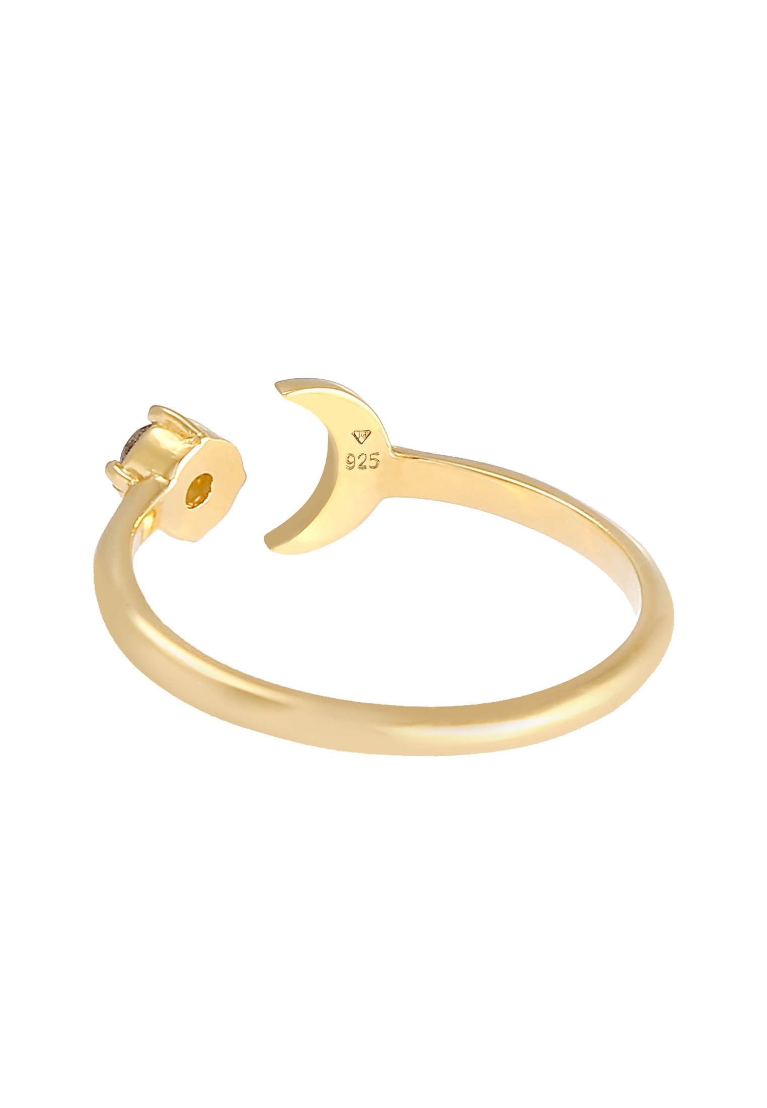 Elli Fingerring »Ring Halbmond Edelstein Astro Verstellbar 925 Silber«