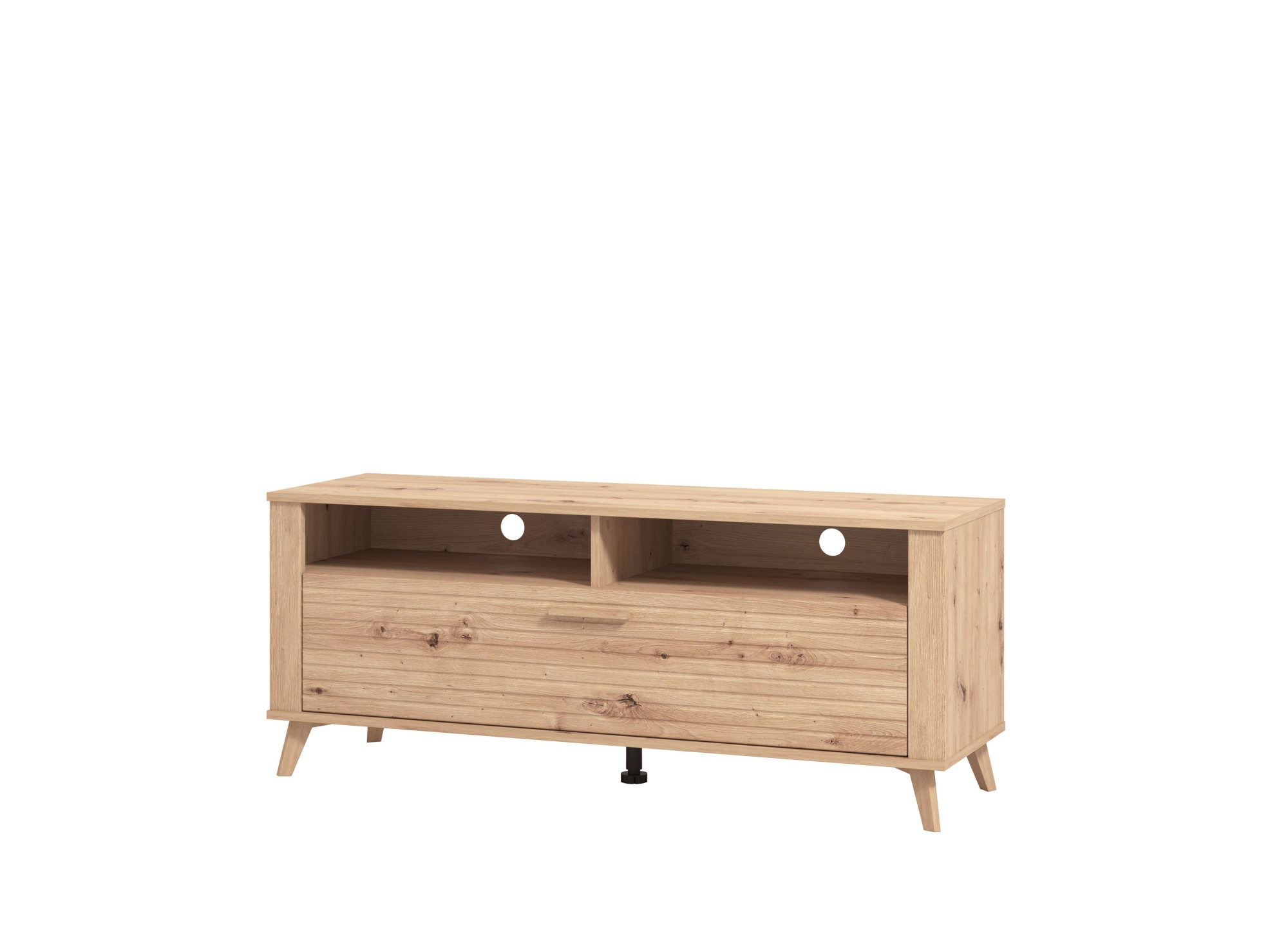 INOSIGN Lowboard »Redon, TV-Board, TV-Schrank, TV-Lowboard«, TV-Kommode, Breite 128, Klapptür in 3D Optik, Artisan Eiche