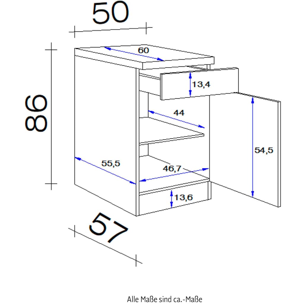 Flex-Well Unterschrank »Florenz«, (B x H x T) 50 x 86 x 60 cm