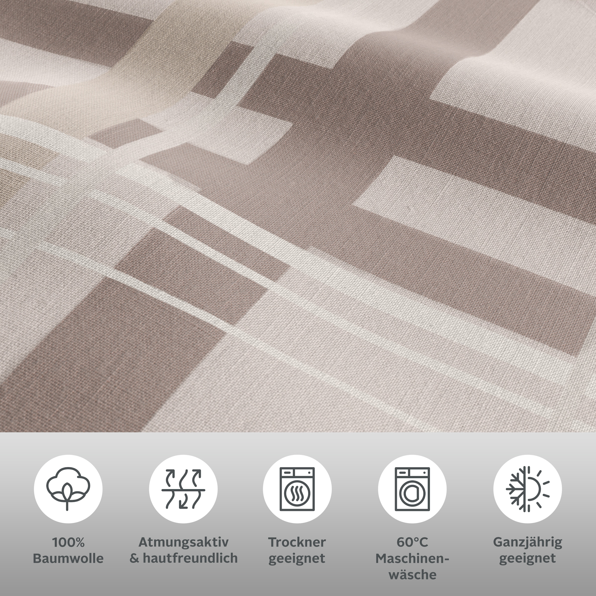 H.I.S Wendebettwäsche »Talin« 2 Stk. NEUHEIT in Gr. 135x200 oder 155x220 cm, 100% Baumwolle, Karo-Design