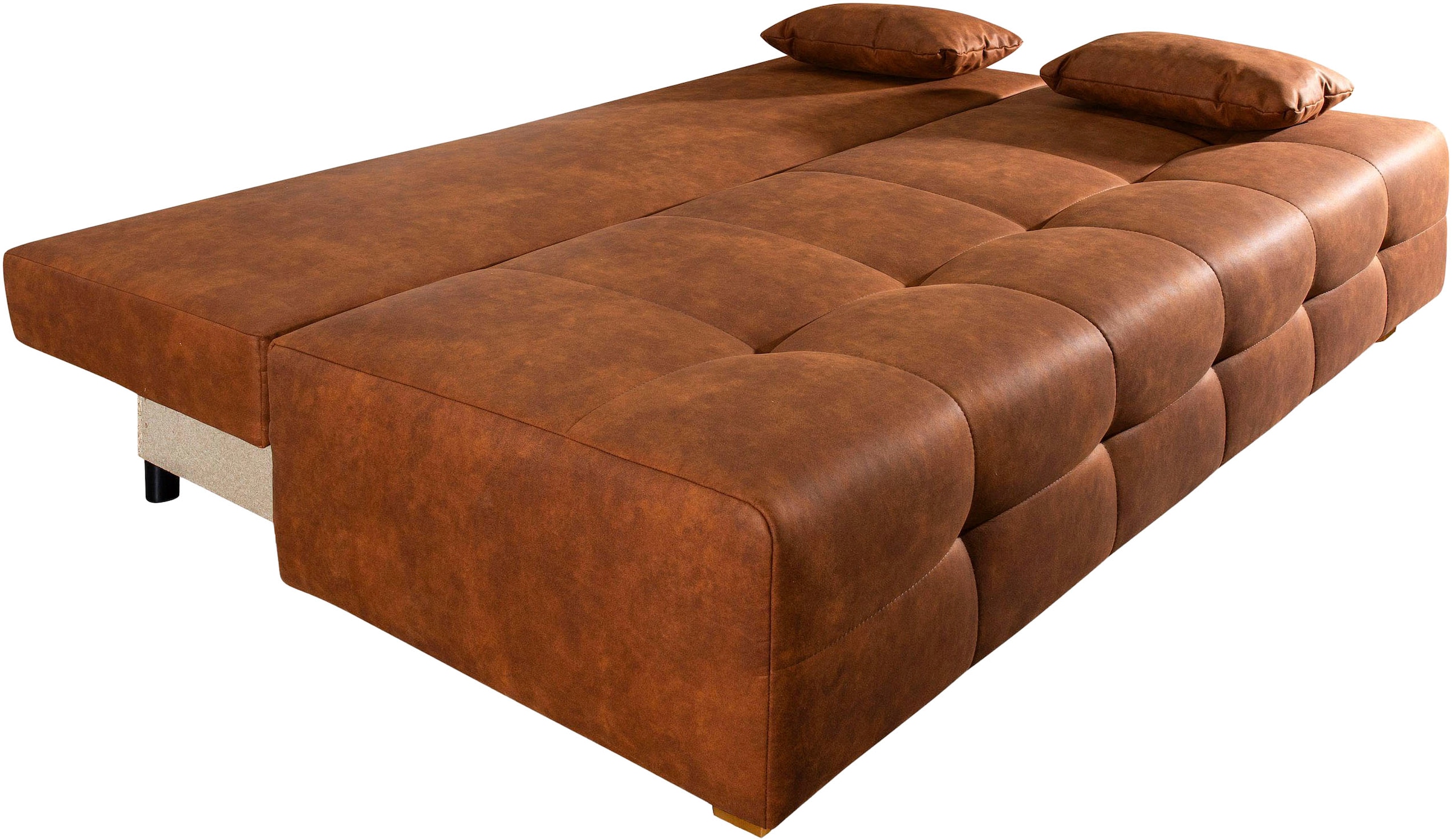 COLLECTION AB Schlafsofa »Bella, B: 196 cm, Liegefl. 145x196 cm« Bettfunktion, Bettkasten & 2 Armlehnenkissen, Federkern