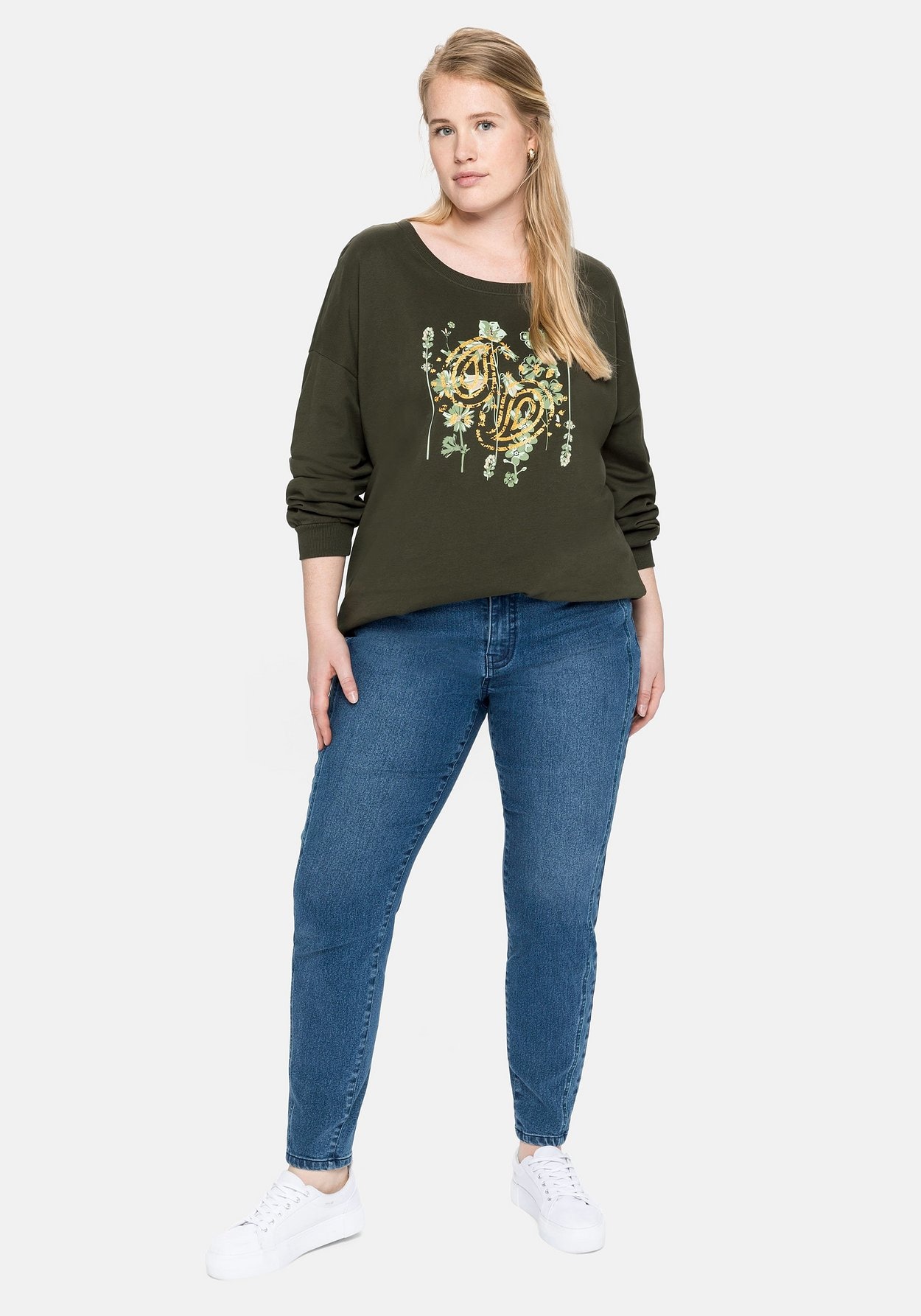 Sheego Stretch-Jeans »Jeans skinny, mit vorverlegter Teilungsnaht«