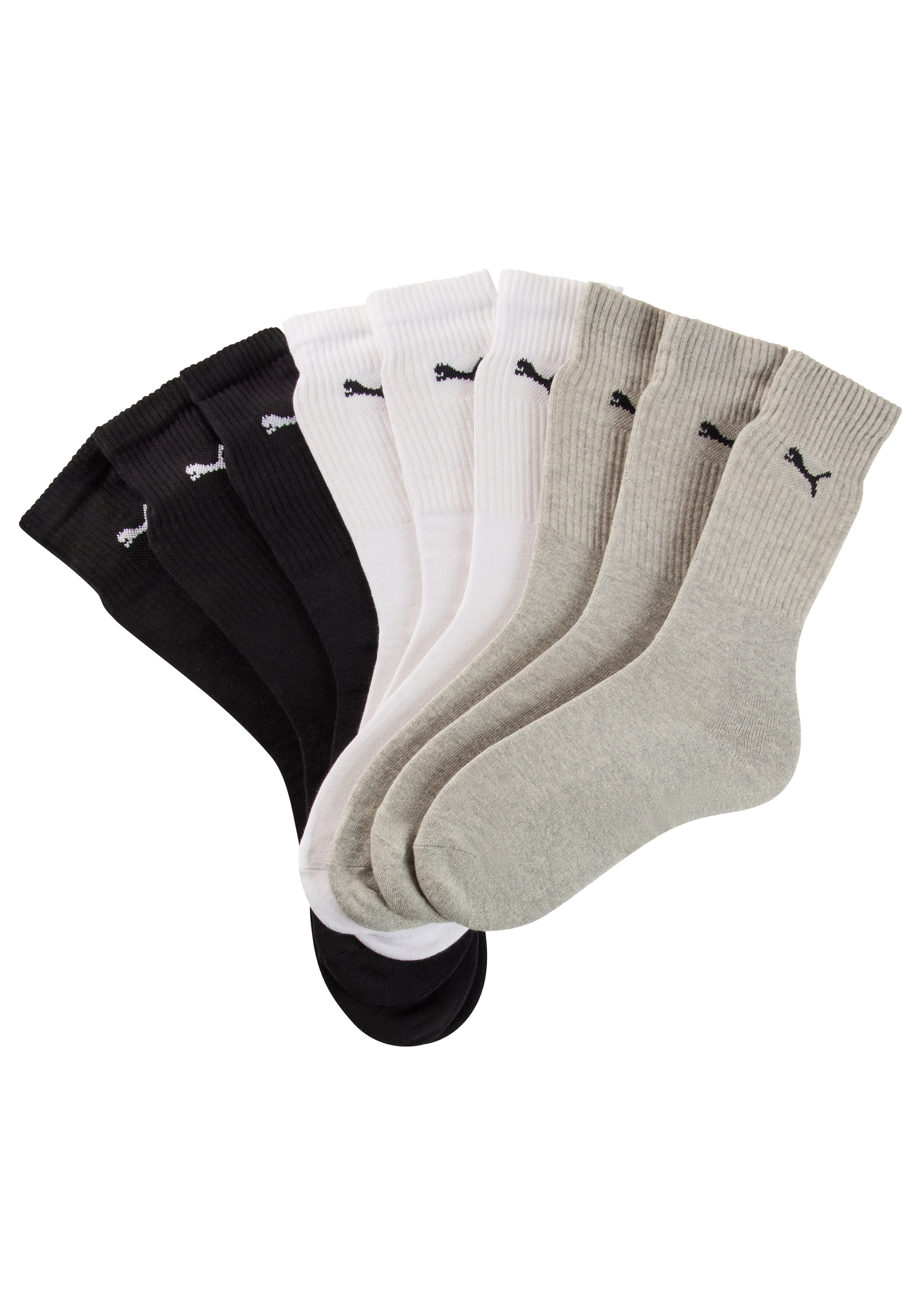 PUMA Sportsocken, (9 Paar), Tennissocken, atmungsaktiv, feuchtigkeitsregulierend