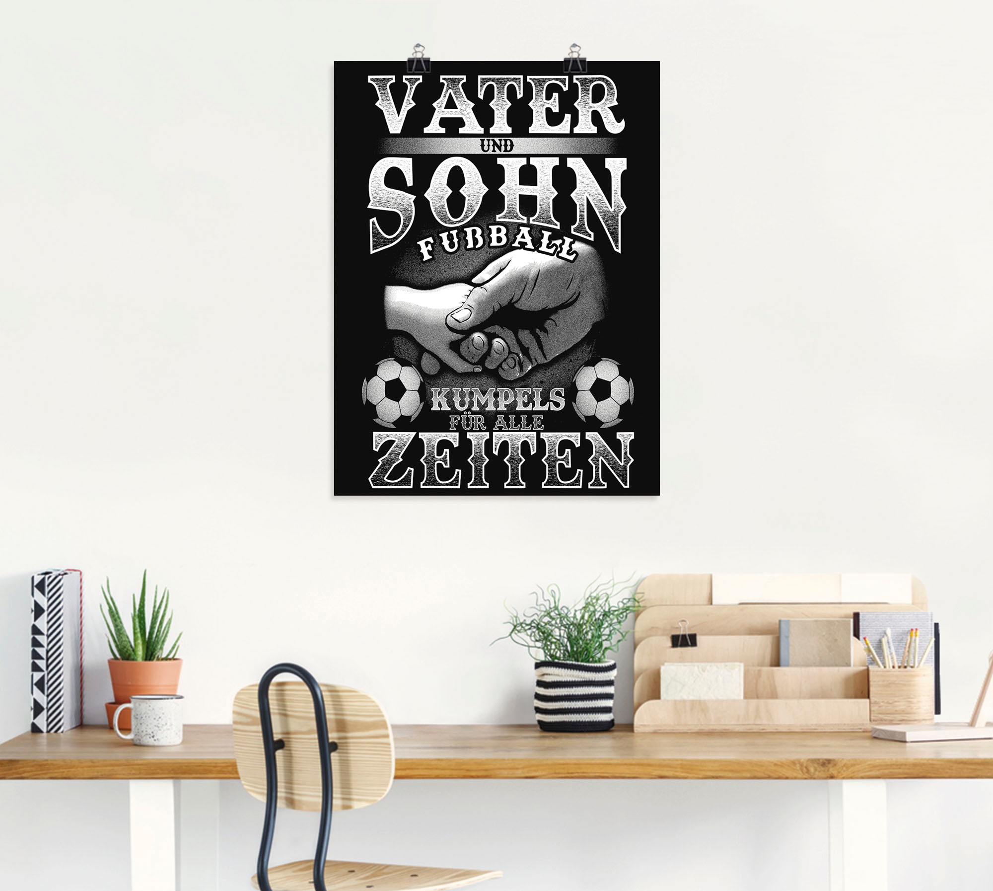 Artland Wandbild »Vater und Sohn Fußball Kumpels«, Sprüche & Texte, (1 St.), als Alubild, Outdoorbild, Poster in verschied. Größen