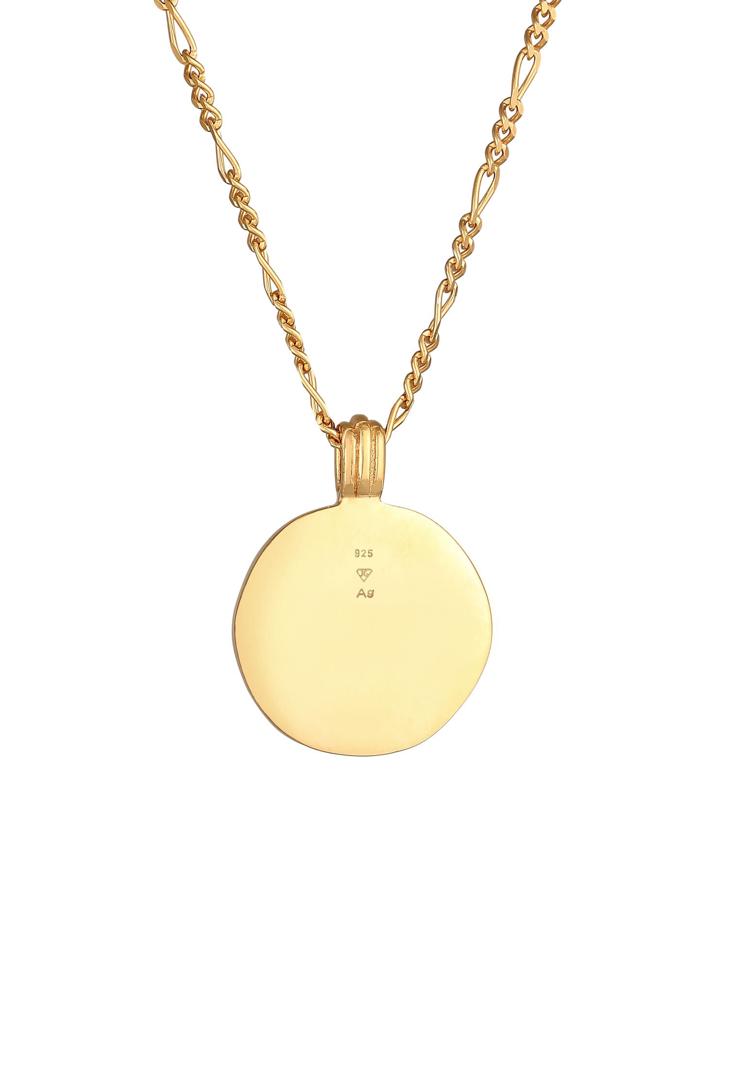 Elli Kette mit Anhänger »Halskette Yin Yang Sonne Mond Figaro 925 Silber vergoldet«