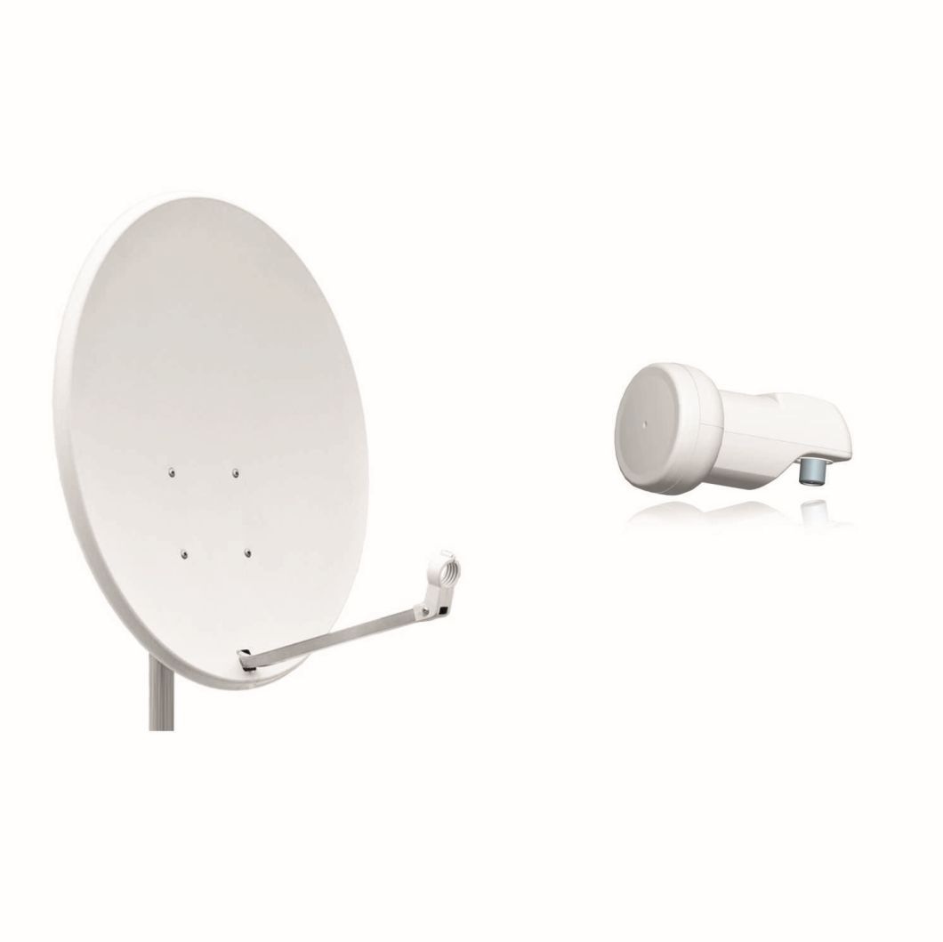 X80 Stahl anthrazit und Single LNB Sat Anlage Sat-Spiegel