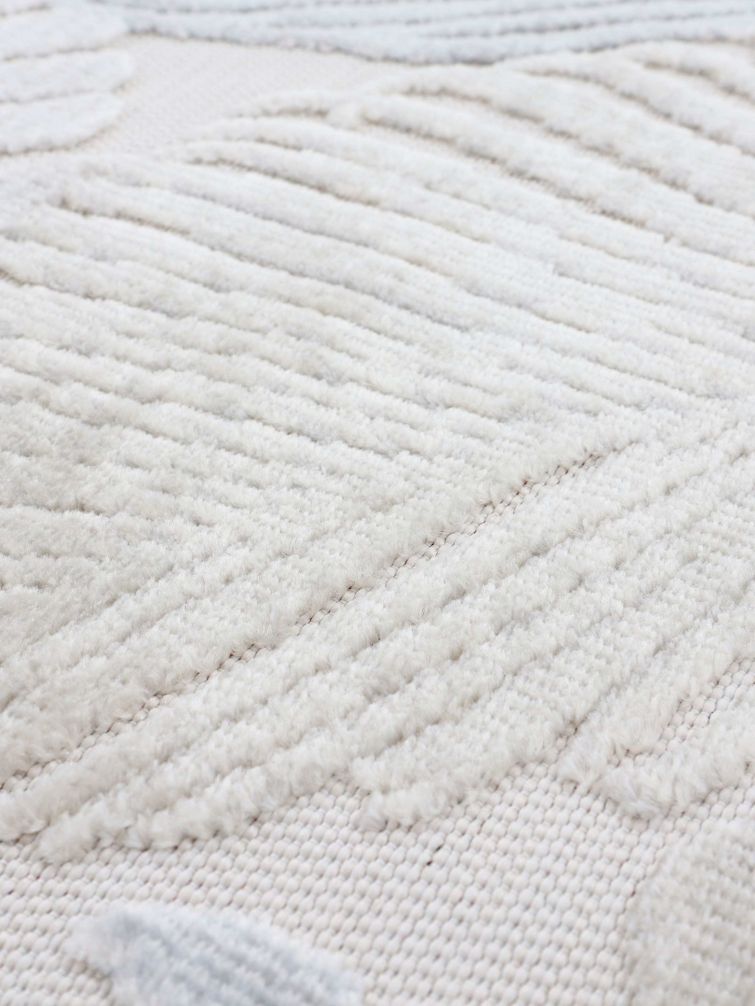 carpetfine Teppich »Deja 104«, rechteckig, 4 mm Höhe, robustes Flachgewebe, Motiv- Floral Palmenblätter, Hoch-Tief Effekt