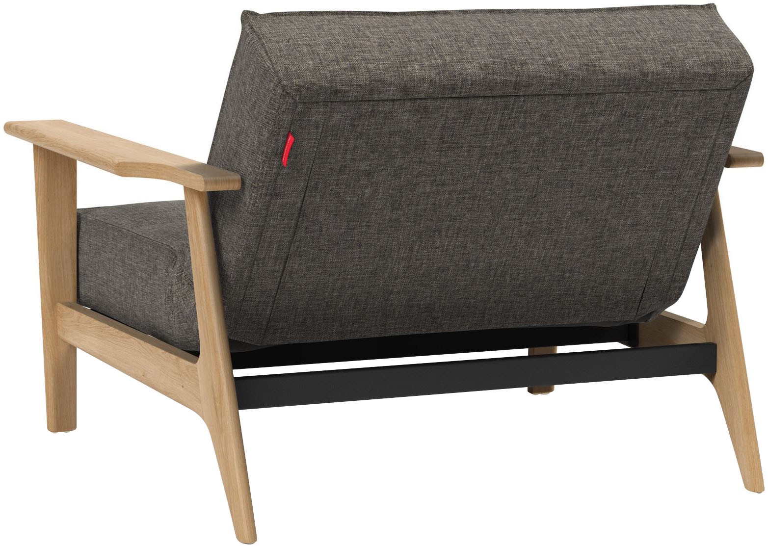 INNOVATION LIVING ™ Sessel »Splitback, Multifunktion, Loungesessel, Relaxstuhl, Fernsehsessel«, Relaxsessel mit verstellbarer Rückenlehne, Armlehne aus massiver Eiche