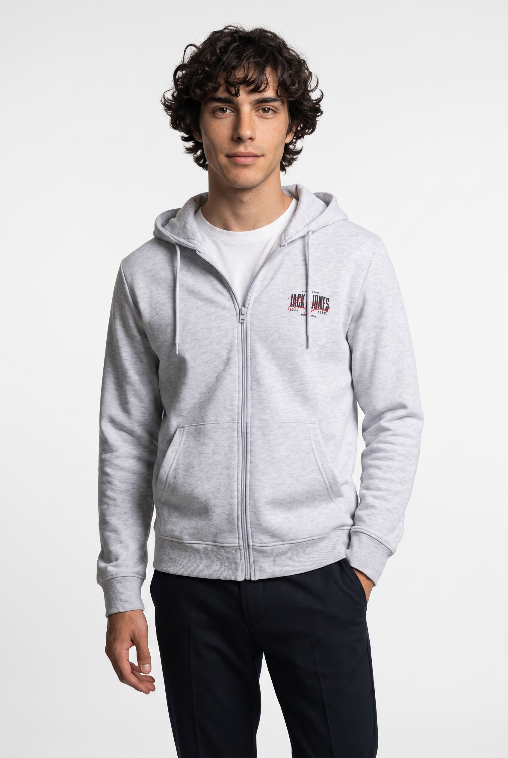 Jack & Jones Kapuzensweatjacke »JJAERO SWEAT ZIP HOOD« Materialmix, regular fit