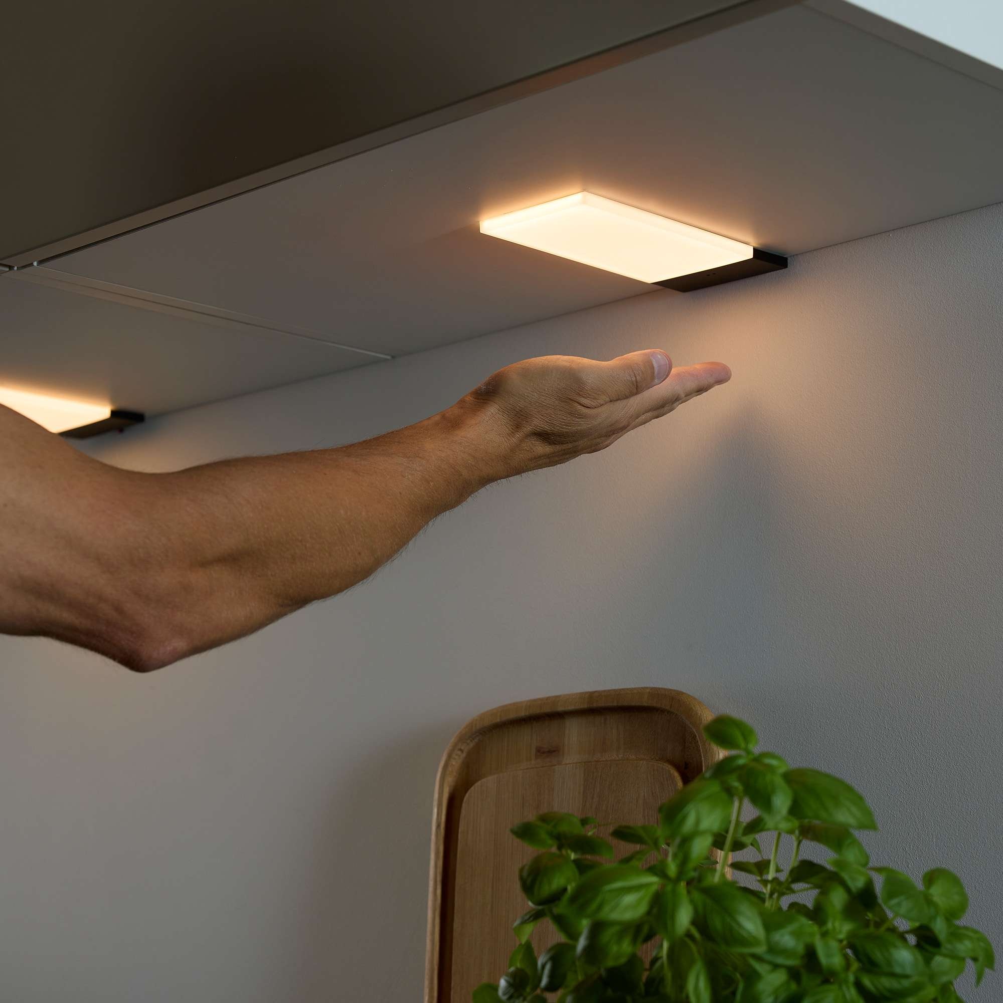 Loevschall Unterschrankleuchte »Polaris Set versch. Varianten, Unterbauleuchte, Unterschrankleuchte« LED-Modul Warmweiß Bewegungsmelder, LED integriert, Warmweiß, eingebaute Sensorfunktion