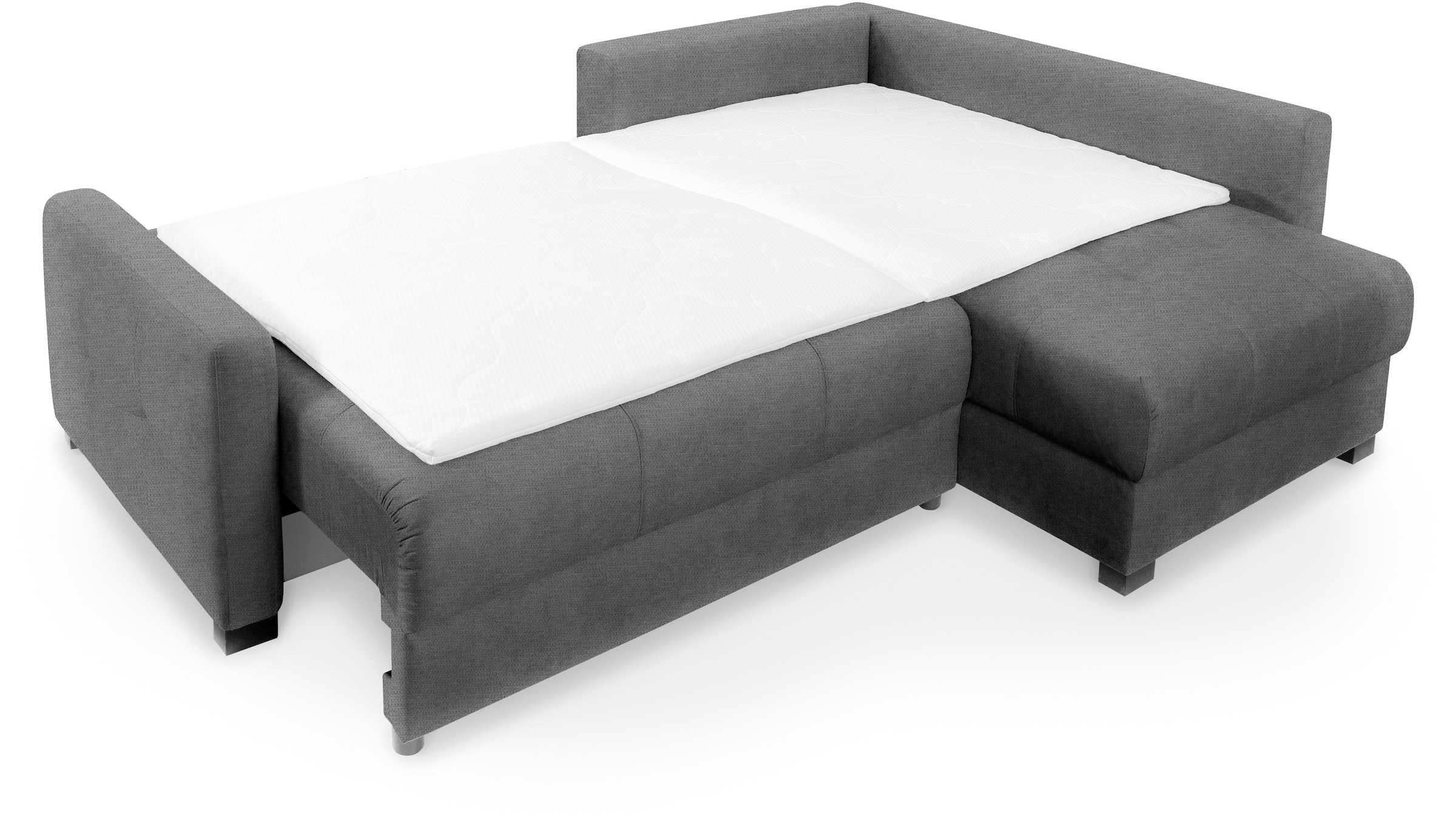 exxpo - sofa fashion Ecksofa »Chester, Boxspring Federkern-Polsterung für bequemeren Sitzkomfort«, L-Form, schmale Armlehnen, Bettfunktion u. Bettkasten