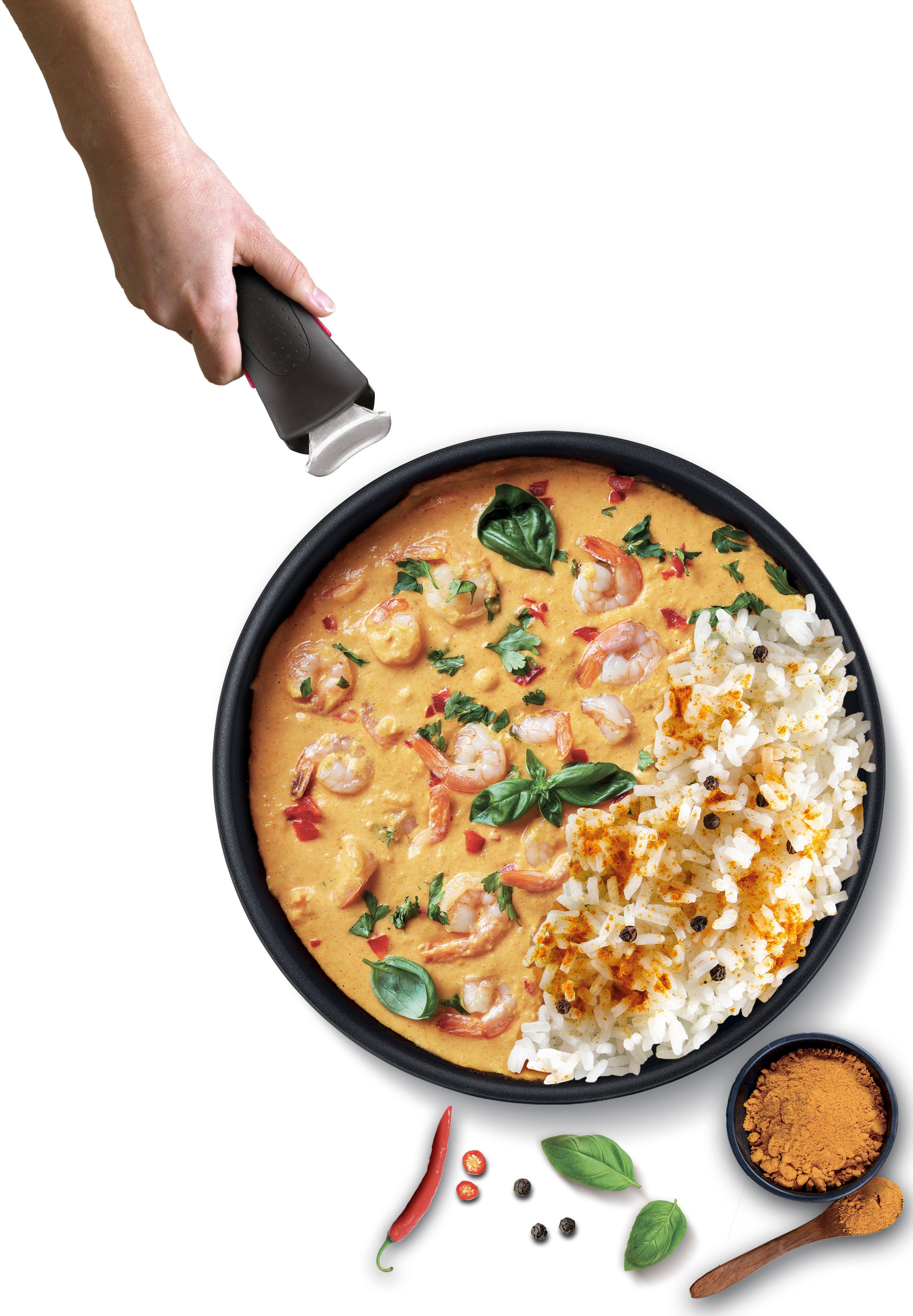 Tefal Pfannen-Set »Ingenio Preference«, Edelstahl, (Set, 3 tlg., Tefal Ingenio Preference Pfannenset, 2 teilig, Ø 22, 26 cm, 1 Griff), stapelbar, Antihaftversiegelung, Induktion, Made in France, kompakt