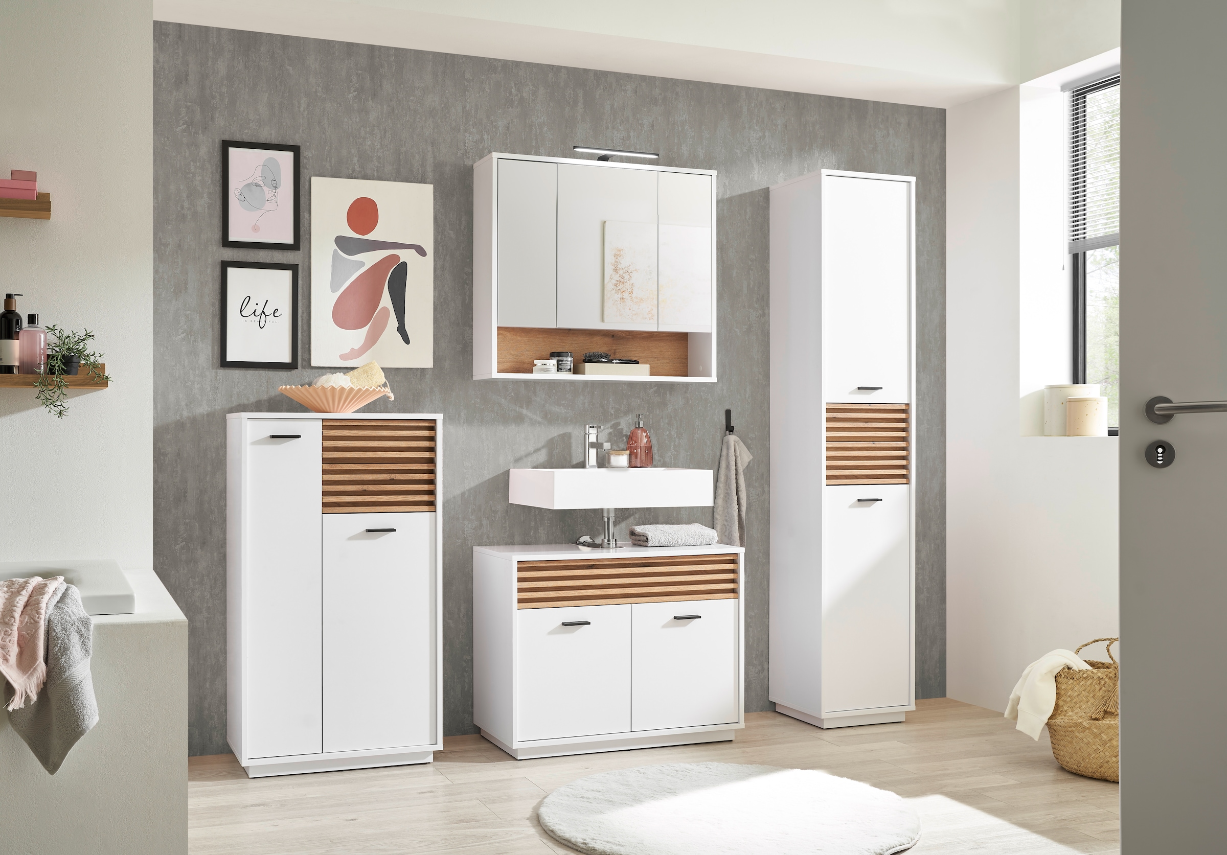 BASIC by Balculina Hochschrank »Liguria B/H/T 38x191x35 cm« 1 Stk. tlg. Breite 38cm, Unterflurauszug, FSC-Mix 70%