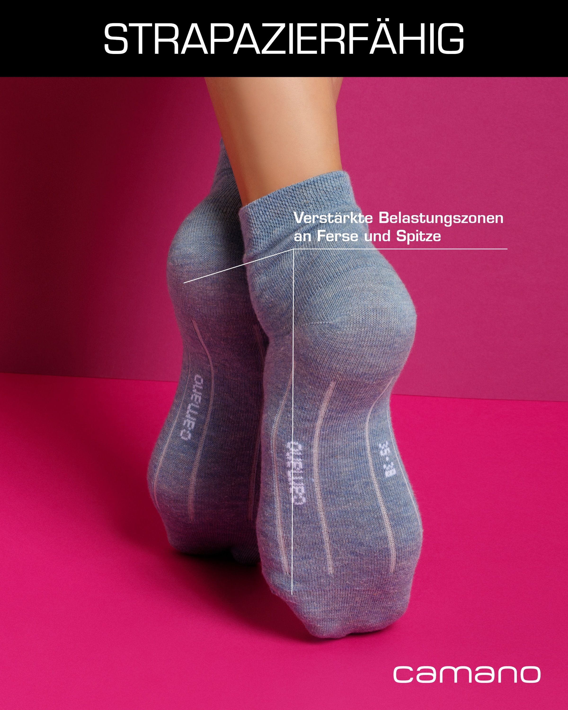 Camano Kurzsocken »ca-soft«, (7er Pack), mit hohem Baumwollanteil