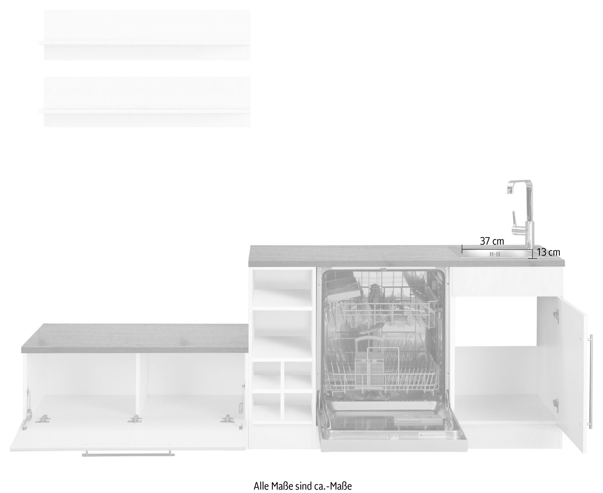 HELD MÖBEL Winkelküche »Samos«, mit E-Geräten, Stellbreite 300 x 250 cm bei  OTTO