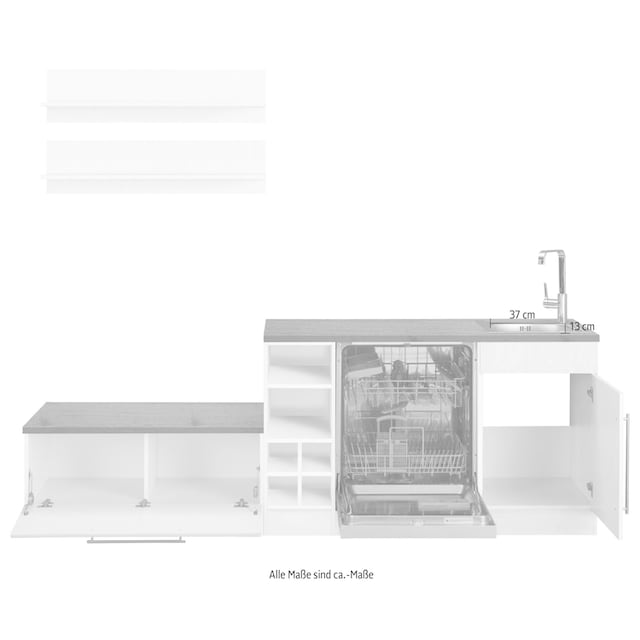 HELD MÖBEL Winkelküche »Samos«, mit E-Geräten, Stellbreite 300 x 250 cm bei  OTTO
