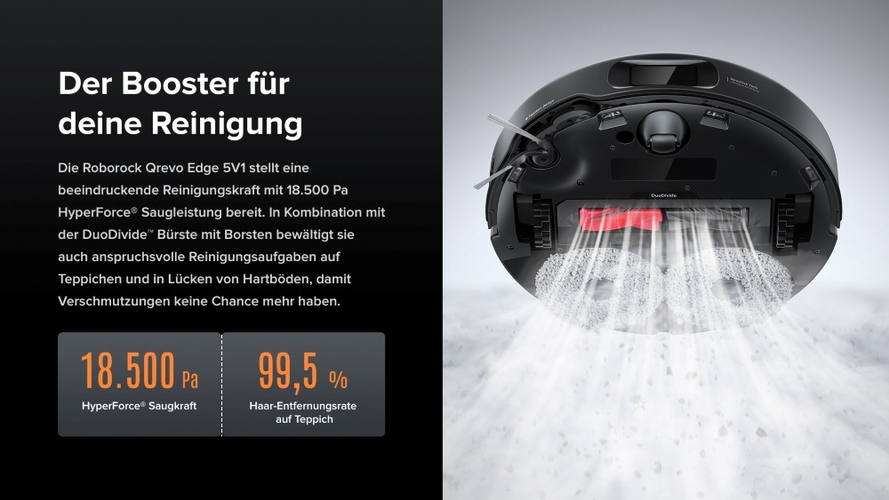 Roborock Saugroboter »Roborock Qrevo Edge 5V1 mit Wischfunktion, virtuelle Sperrzonen,« intellig. Software, präzise Raumzuordnung, individ. Reinigungspläne