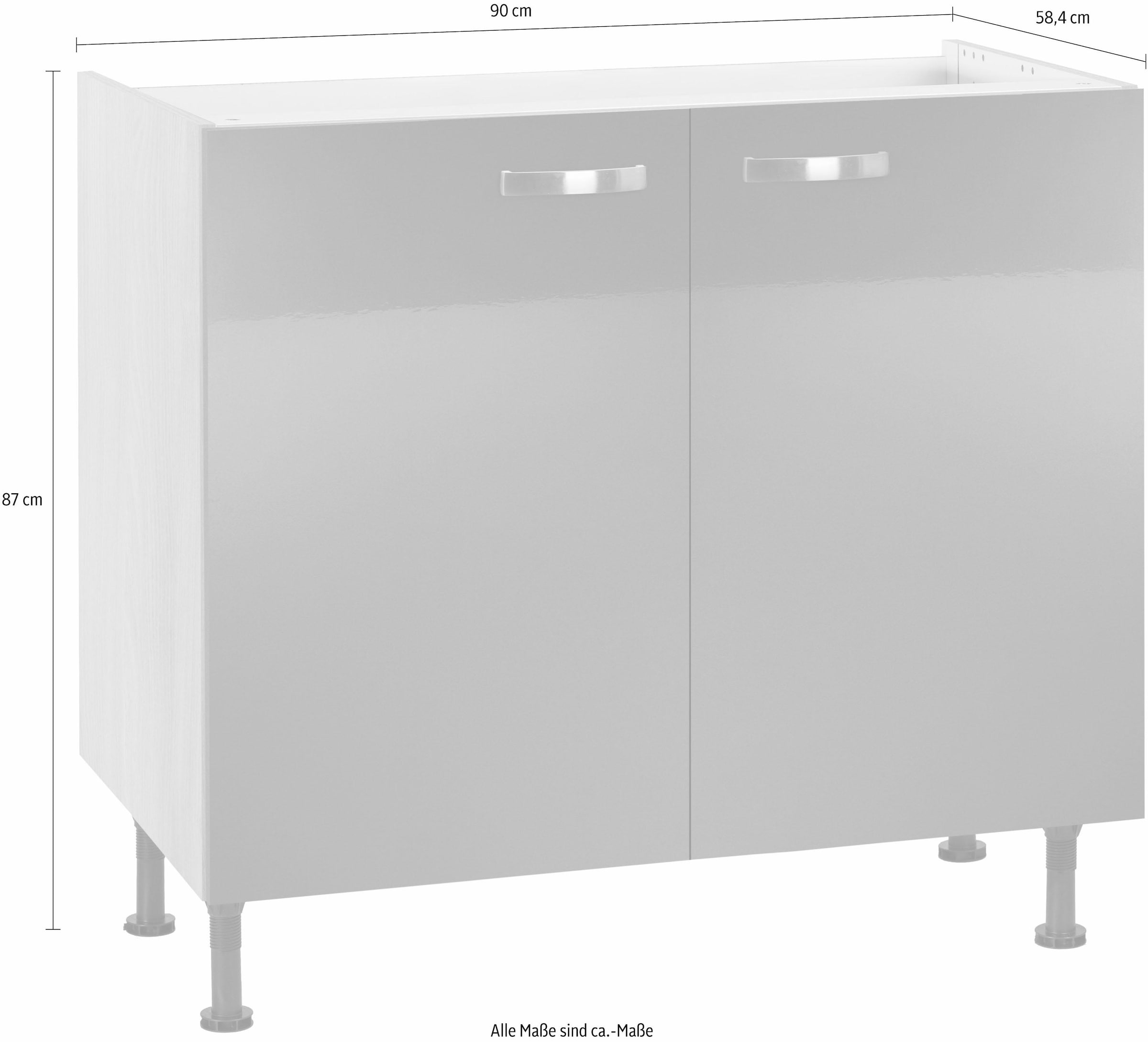 KOCHSTATION Spülenschrank »KS-Cara«, Breite 90 cm
