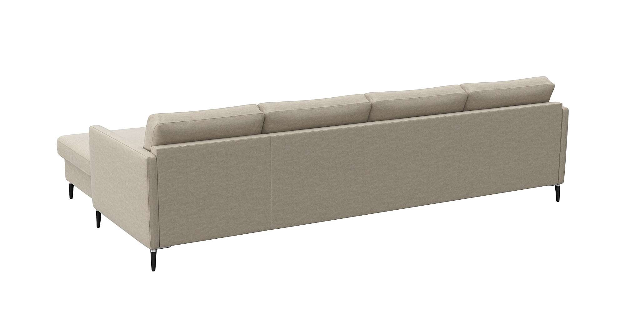 FLEXLUX Ecksofa »Fiore, L-Form, bequem und komfortabel durch hochwertigem Sitzaufbau«, schmale Armlehnen, Kaltschaum, Füße Alu+schwarz