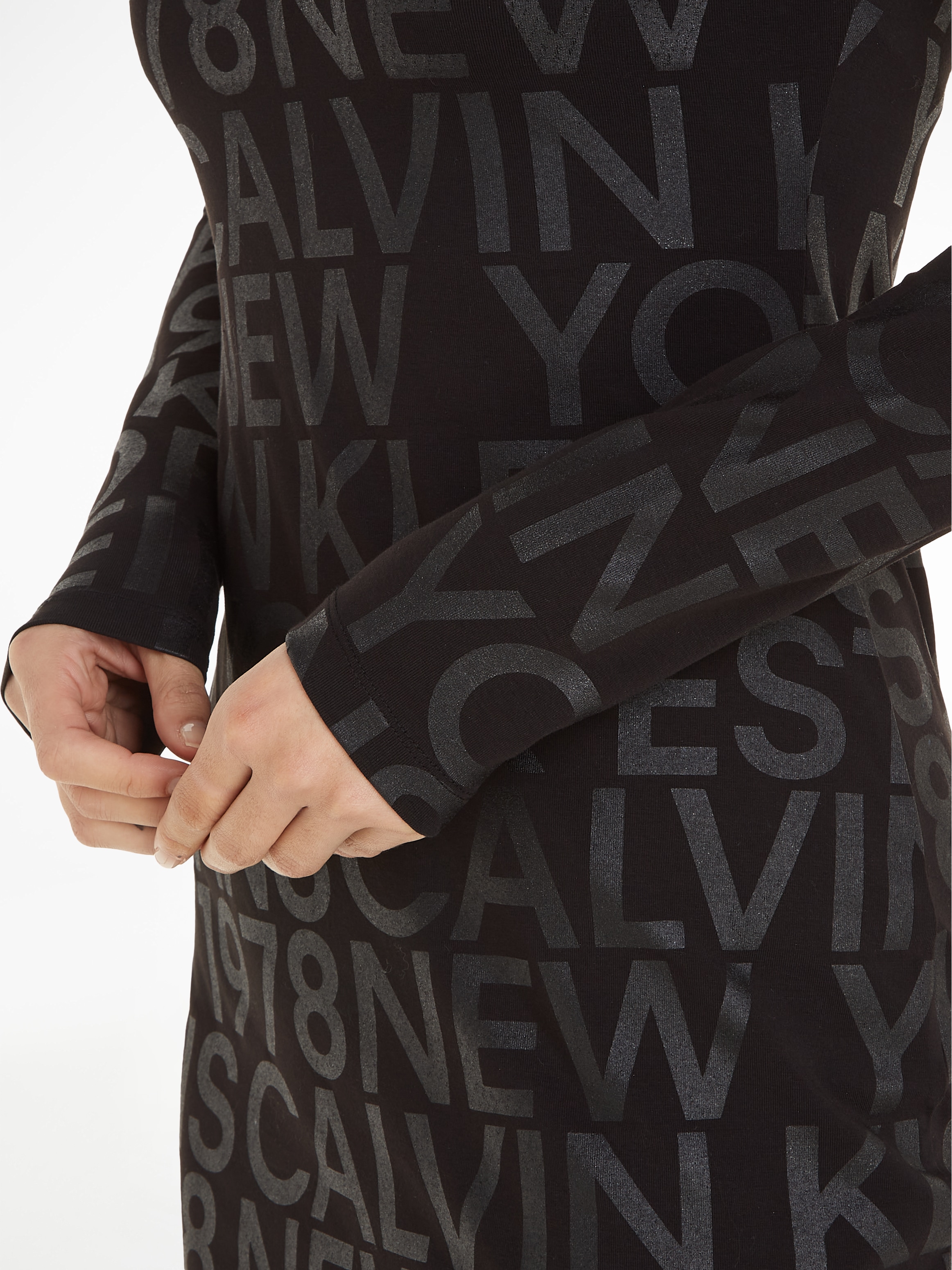 OTTO Minikleid AOP Calvin online SLEEVE »LOGO LONG Jeans Klein bei DRESS«
