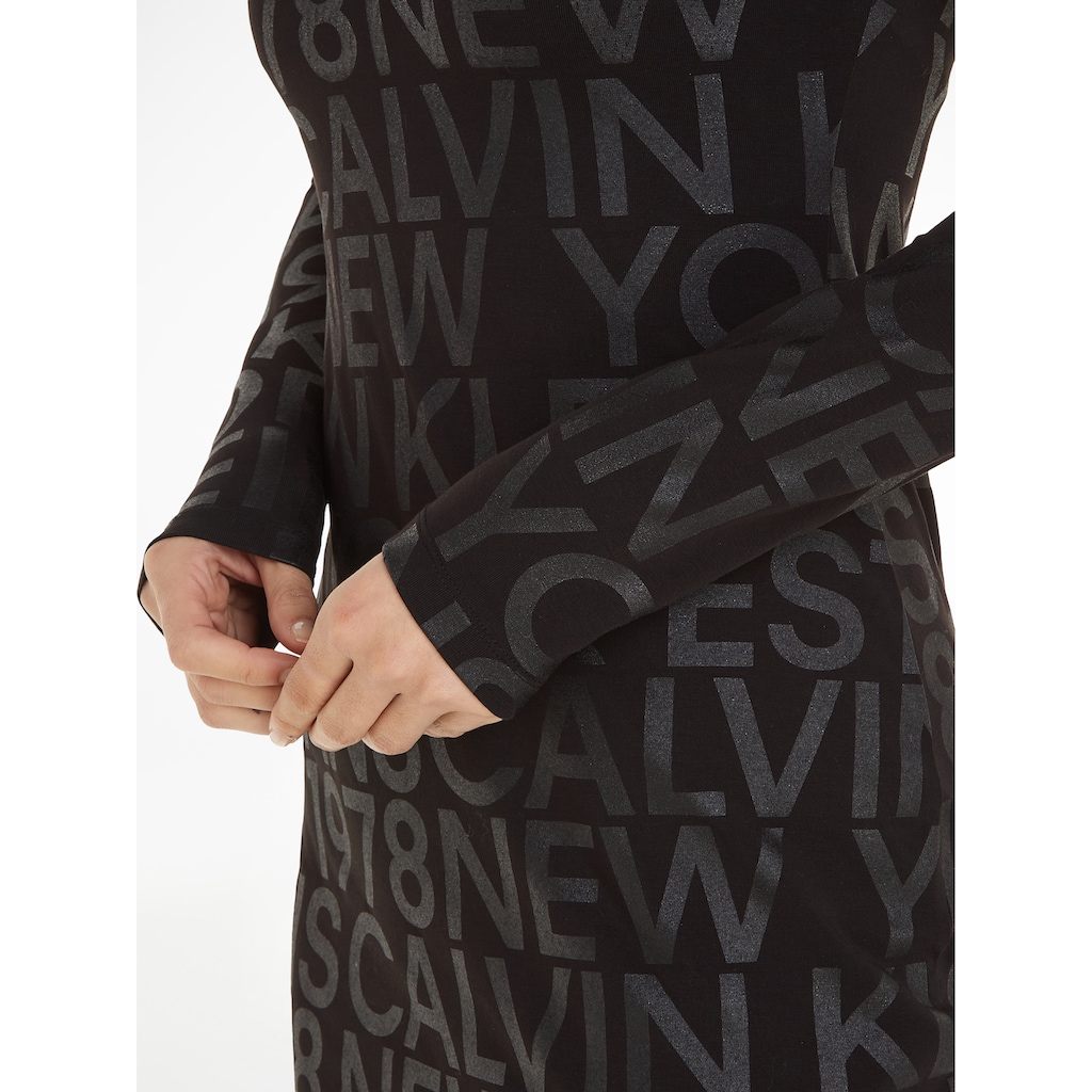 Calvin Klein Jeans Minikleid »LOGO AOP LONG SLEEVE DRESS«