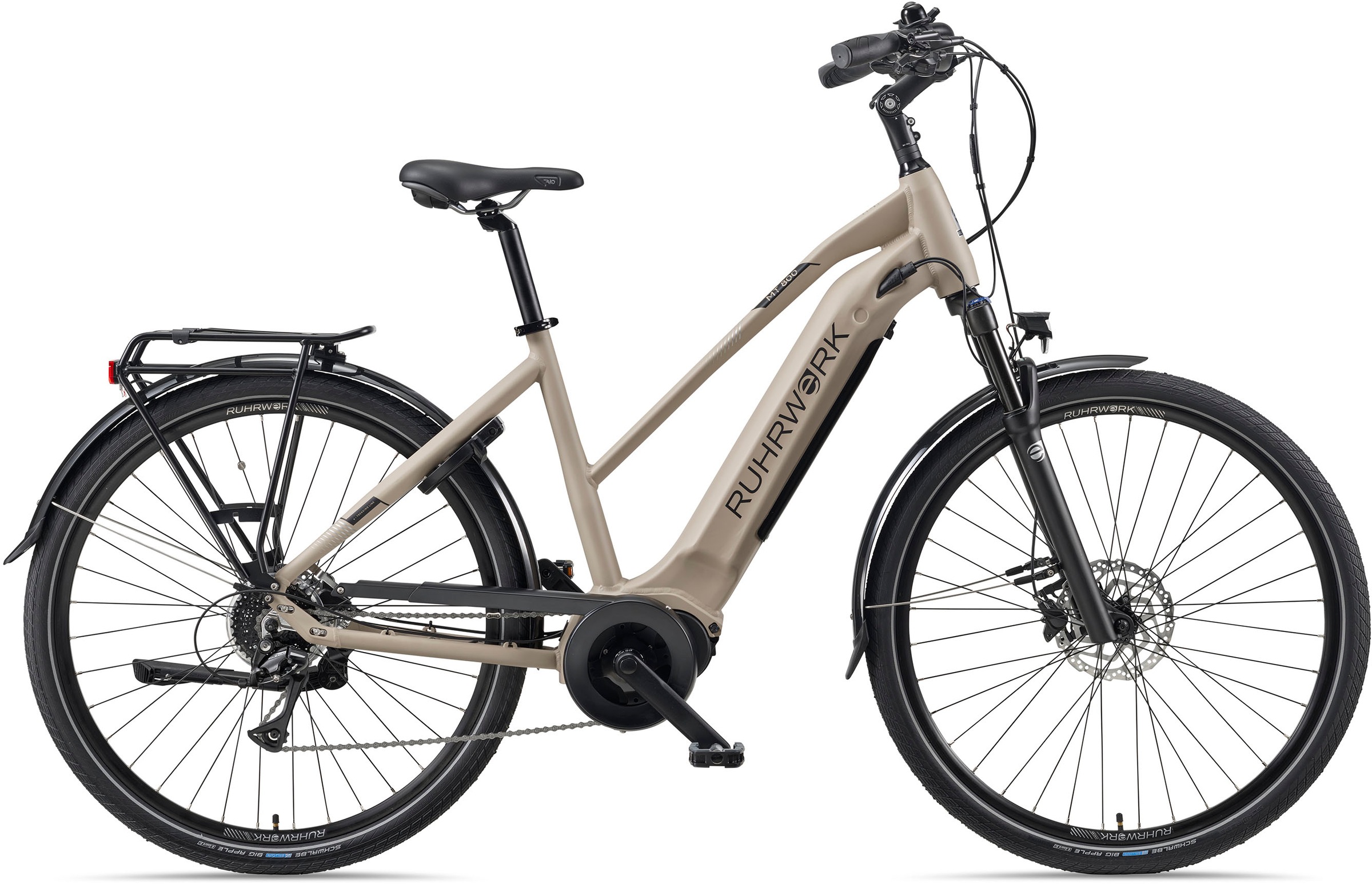 Ruhrwerk »MT800 Damen« 8 Gang Shimano Acera Schaltwerk Kettenschaltung Mittelmotor 250 W Pedelec in beige, Größe 28 Zoll (71,12 cm)