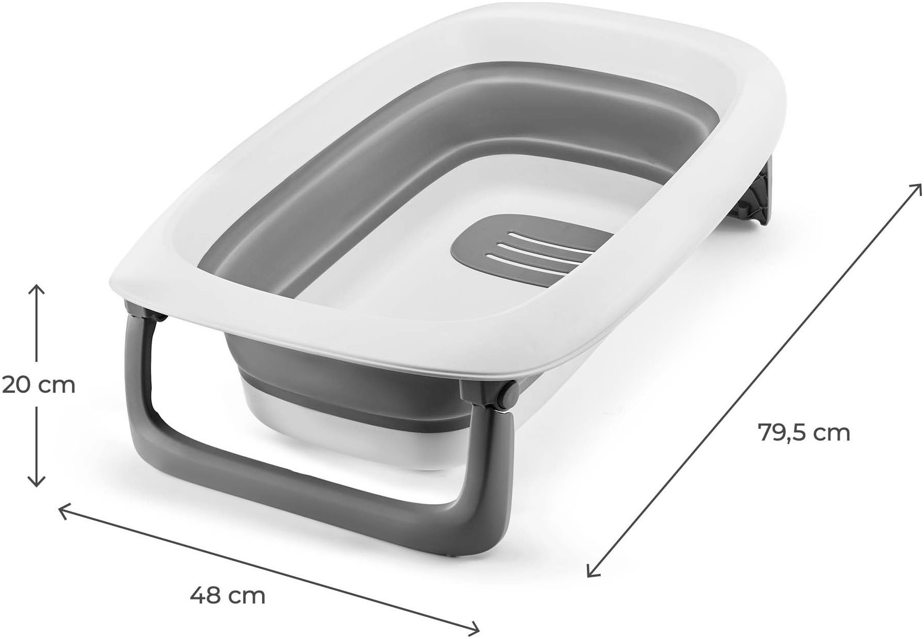 Kinderkraft Babybadewanne »BUBBLY« Höhe 98 cm Ablaufschlauch | zusammenfaltbar mit Wickelauflage