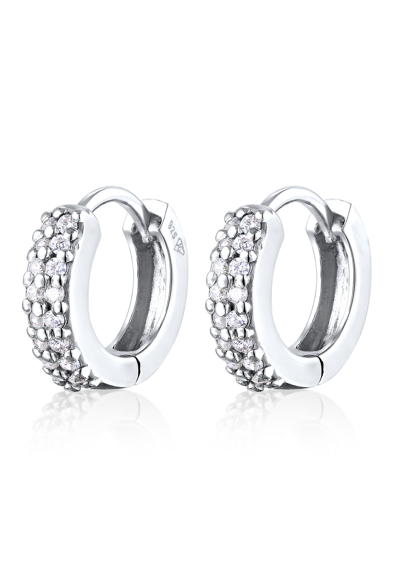 Elli Paar Creolen »Ohrringe Creolen Scharnier Zirkonia 925 Silber«