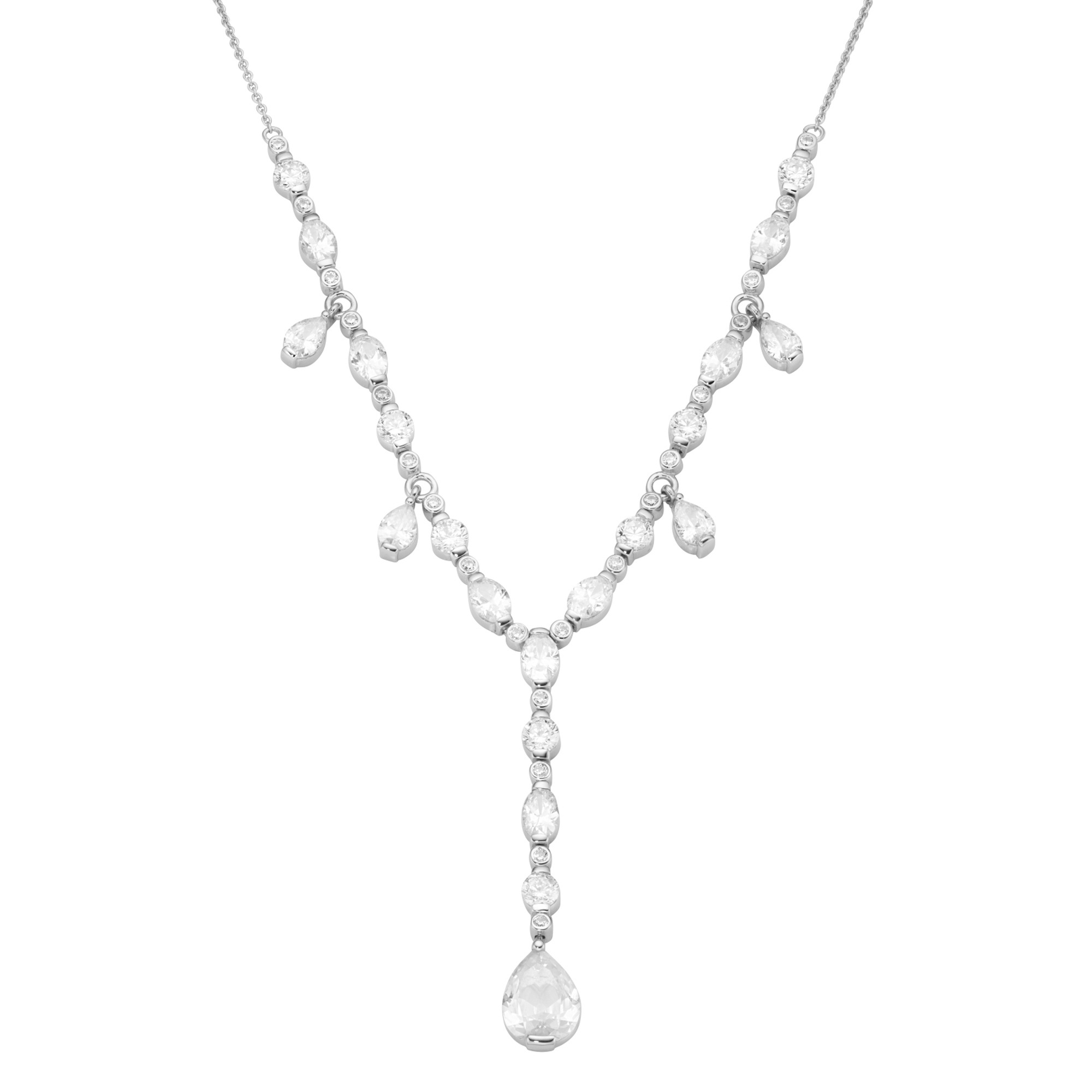 GIORGIO MARTELLO MILANO Collier »Collier mit weißen Zirkonia Steinen, Silber 925«