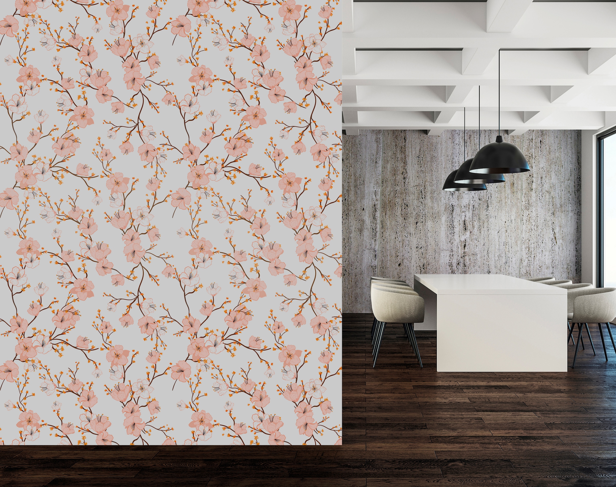queence Vinyltapete »Reign«, bedruckt-Motiv-botanisch-floral-gemustert-natürlich, 90x250cm, selbstklebend, kinderleichte Anbringung, Sticker