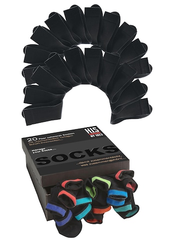 H.I.S Socken, (Box, 20 Paar), mit farbigen Innenbündchen kaufen