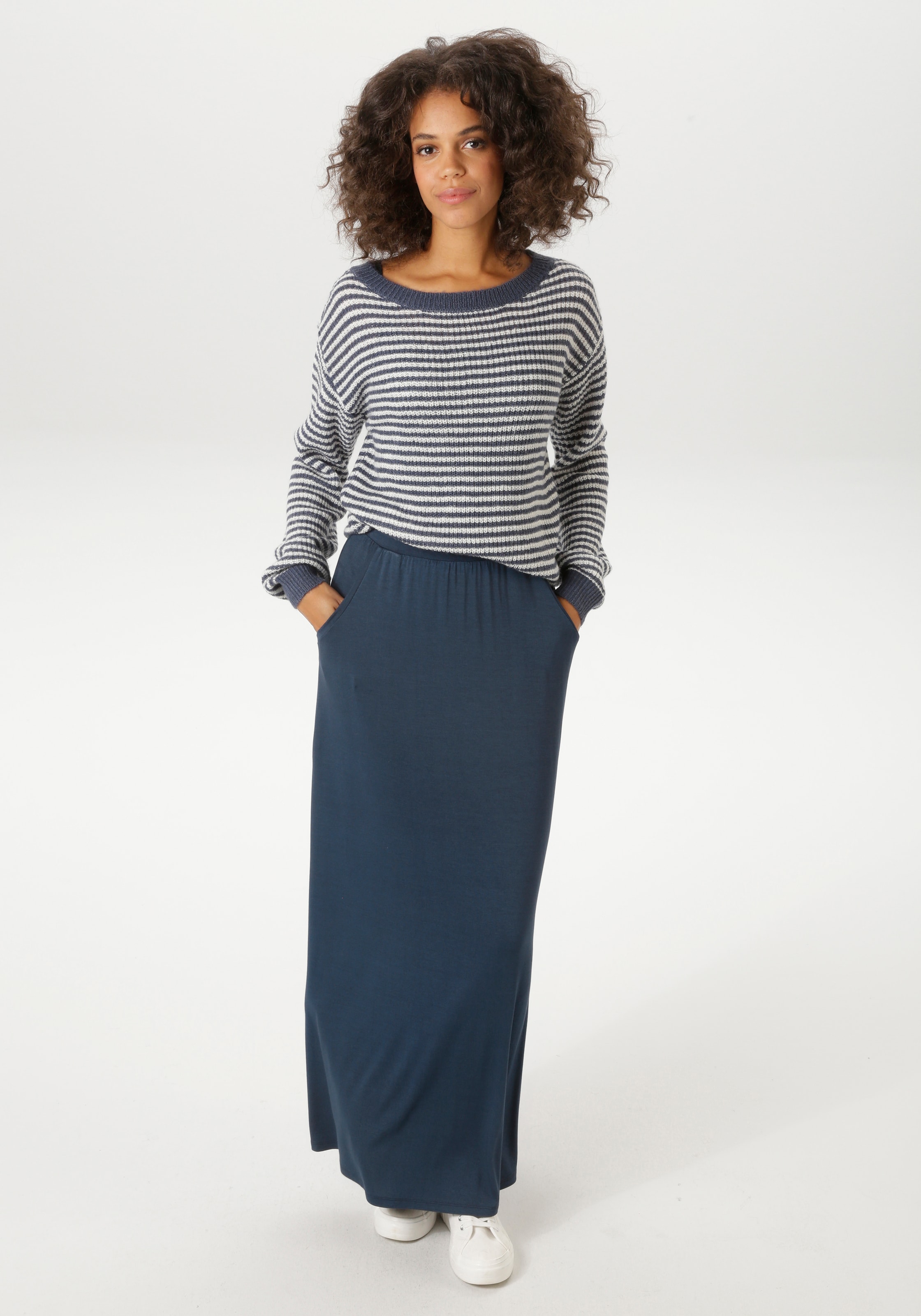 Aniston CASUAL Maxirock im Marine Look