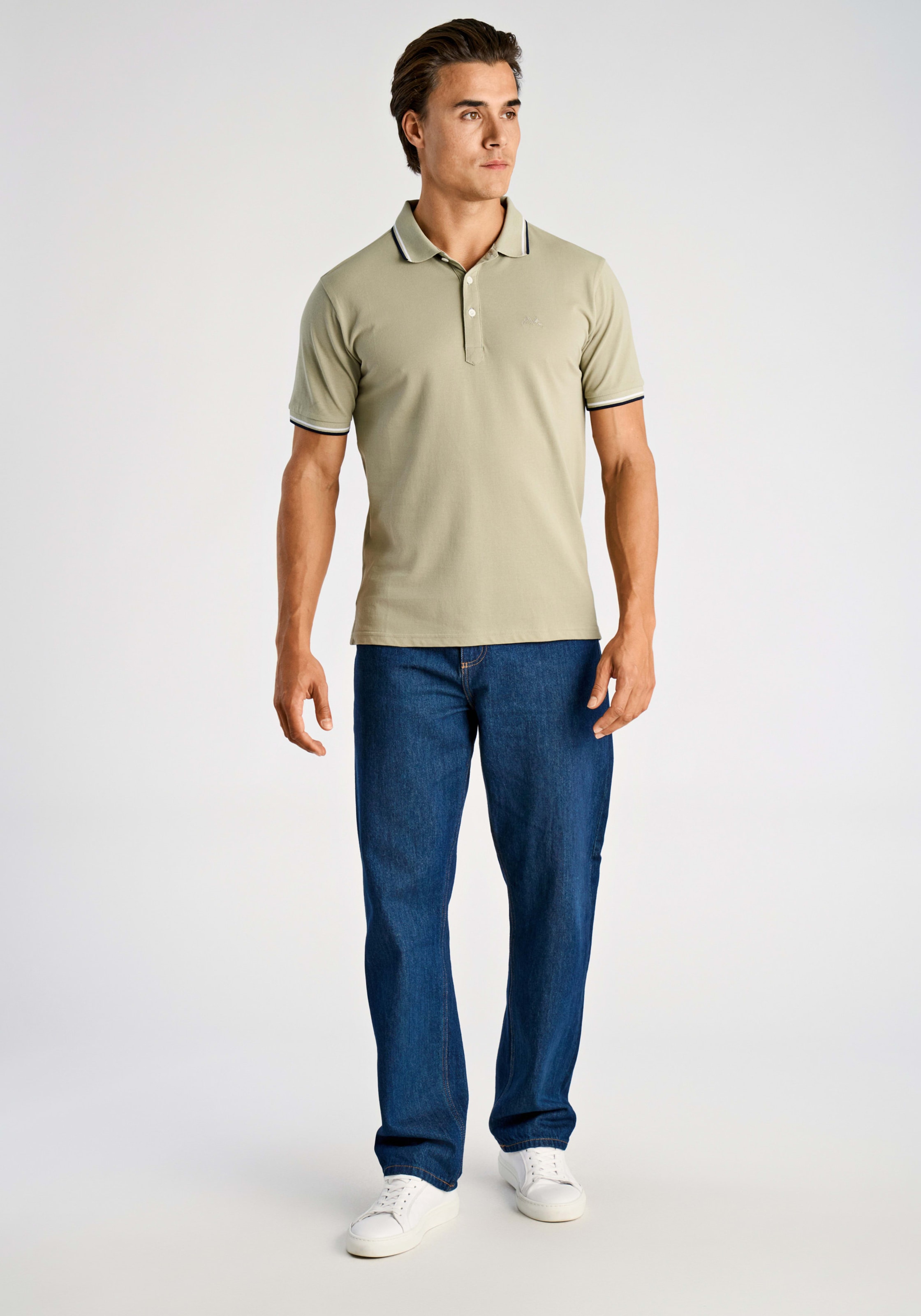 LINDBERGH Poloshirt mit Logo-Stickerei und abgesetzten Bündchen