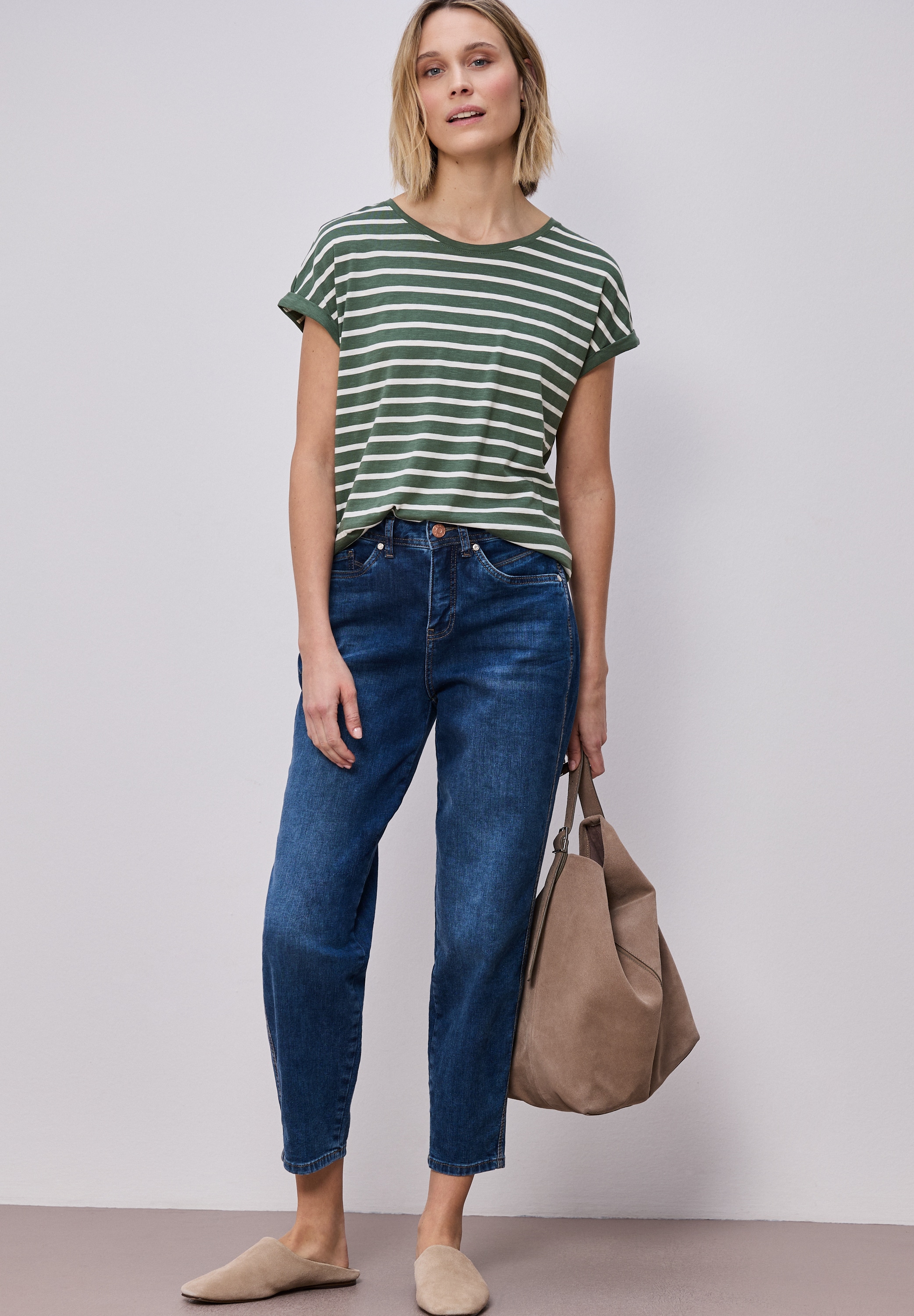 STREET ONE T-Shirt mit Streifen Muster