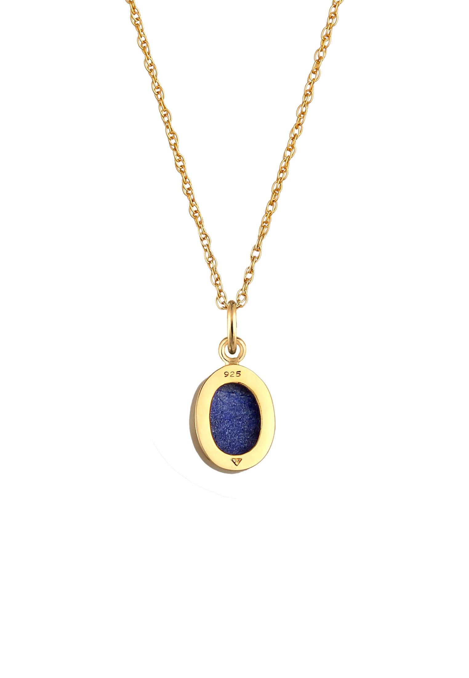 Elli Silberkette »Halskette Lapislazuli Anhänger Edelstein Oval 925 Silber«