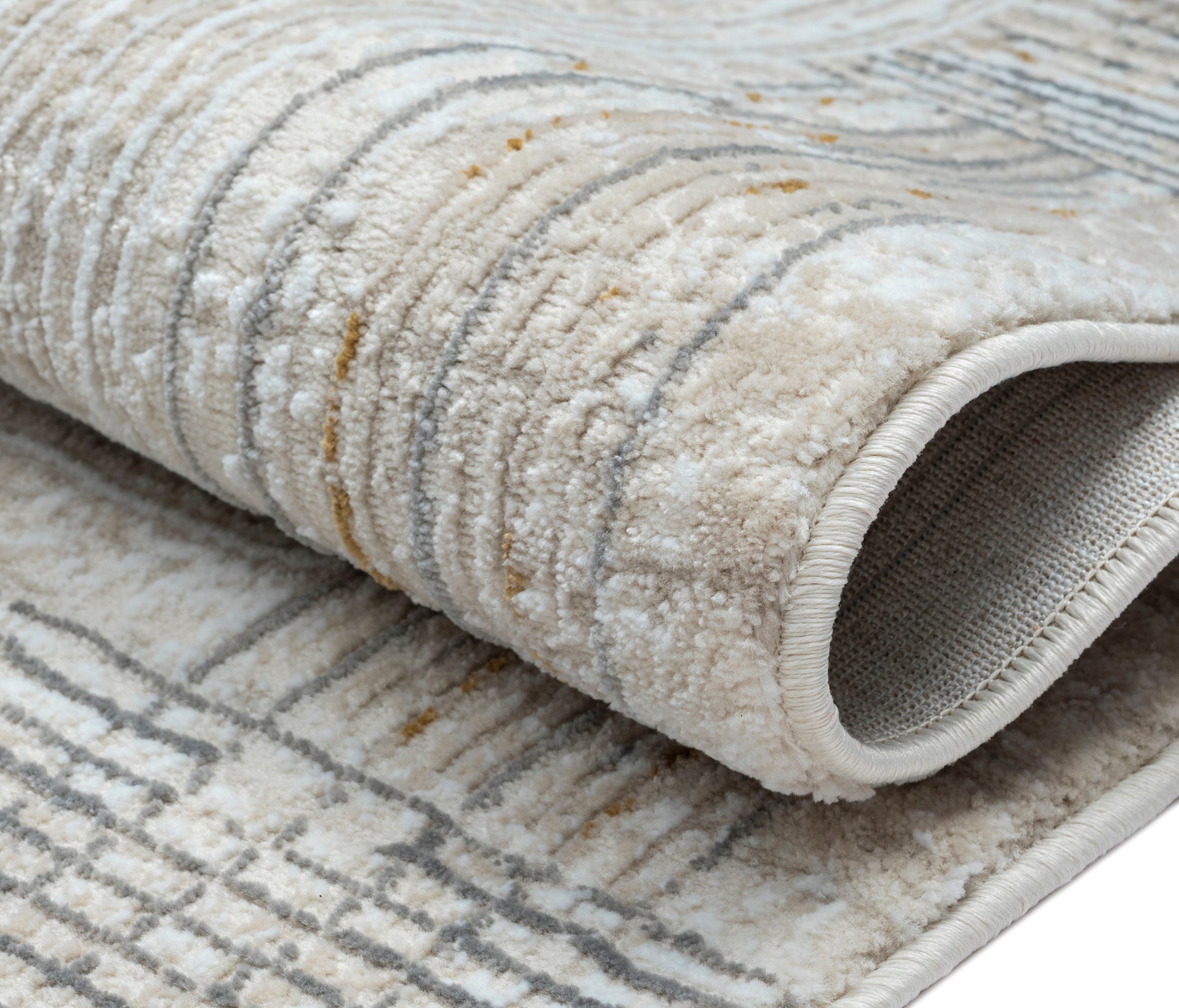 Myflair Möbel & Accessoires Teppich »My Way« rechteckig 10 mm Höhe Kurzflor, Retro-Design, besonders weich durch Microfaser, mit Fransen