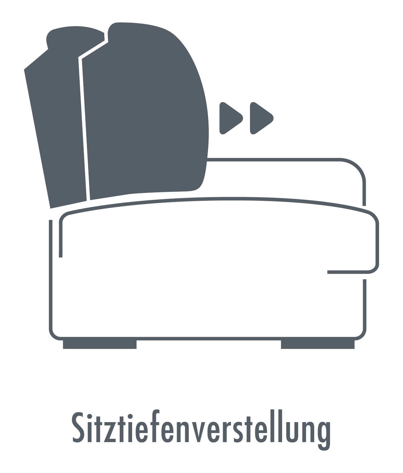 Die PlanBar Ecksofa »MP-IN16037 L-Form, Breite 289 cm, mit Federkern-Polsterung« mit Sitztiefenverstellung & Zierkissen