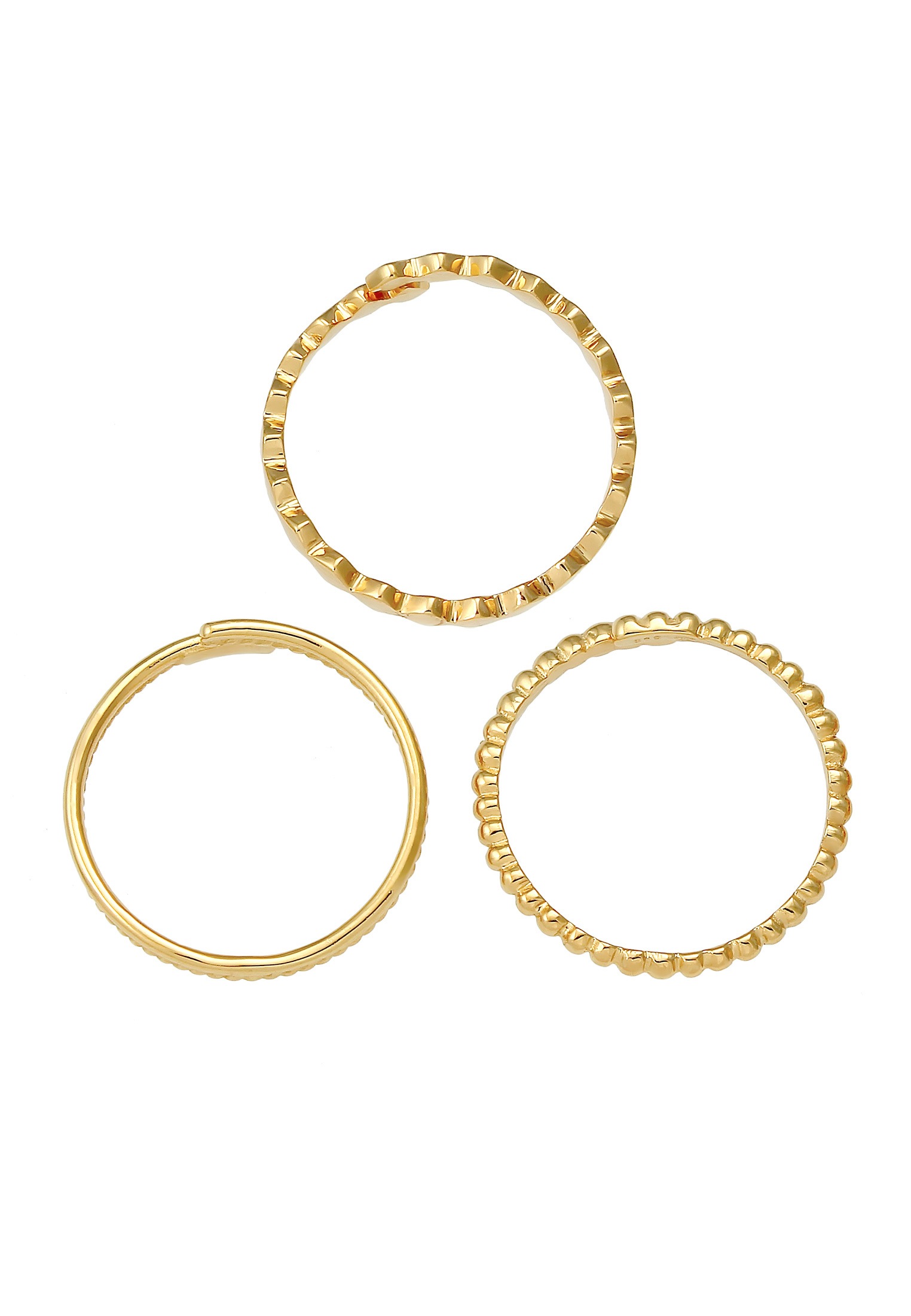 Elli Ring-Set »Ring Kugel Twist Geo Offen Set (3 tlg) 925 Silber«