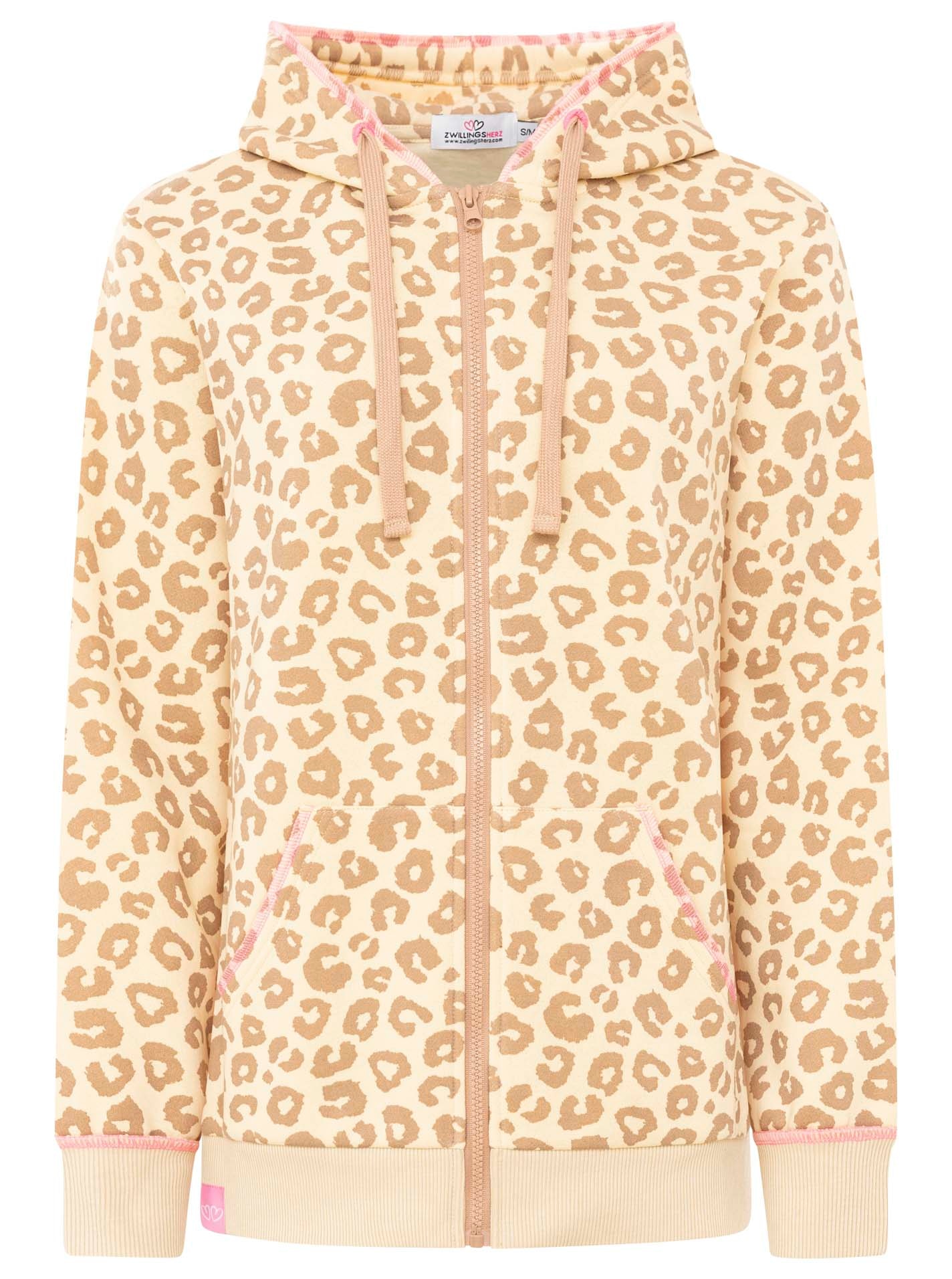 Zwillingsherz Kapuzensweatjacke »"Soft Leo"« Mini-Me, mit Leo Muster, Zipper und Kängurutaschen