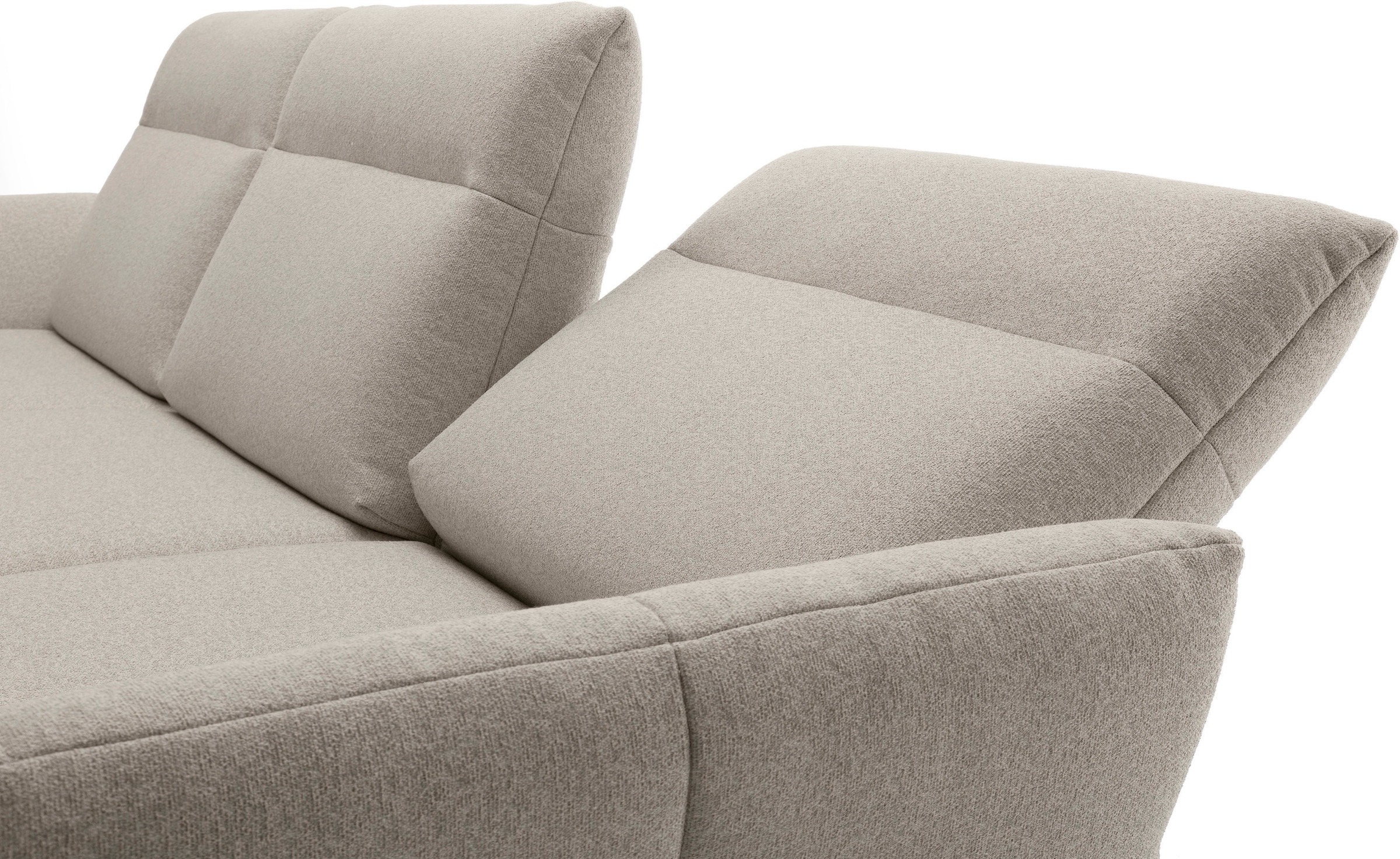 Creation BY ROLF BENZ Ecksofa »CR.460«, Sockel in Eiche, Alugussfüße in umbragrau, Breite 298 cm