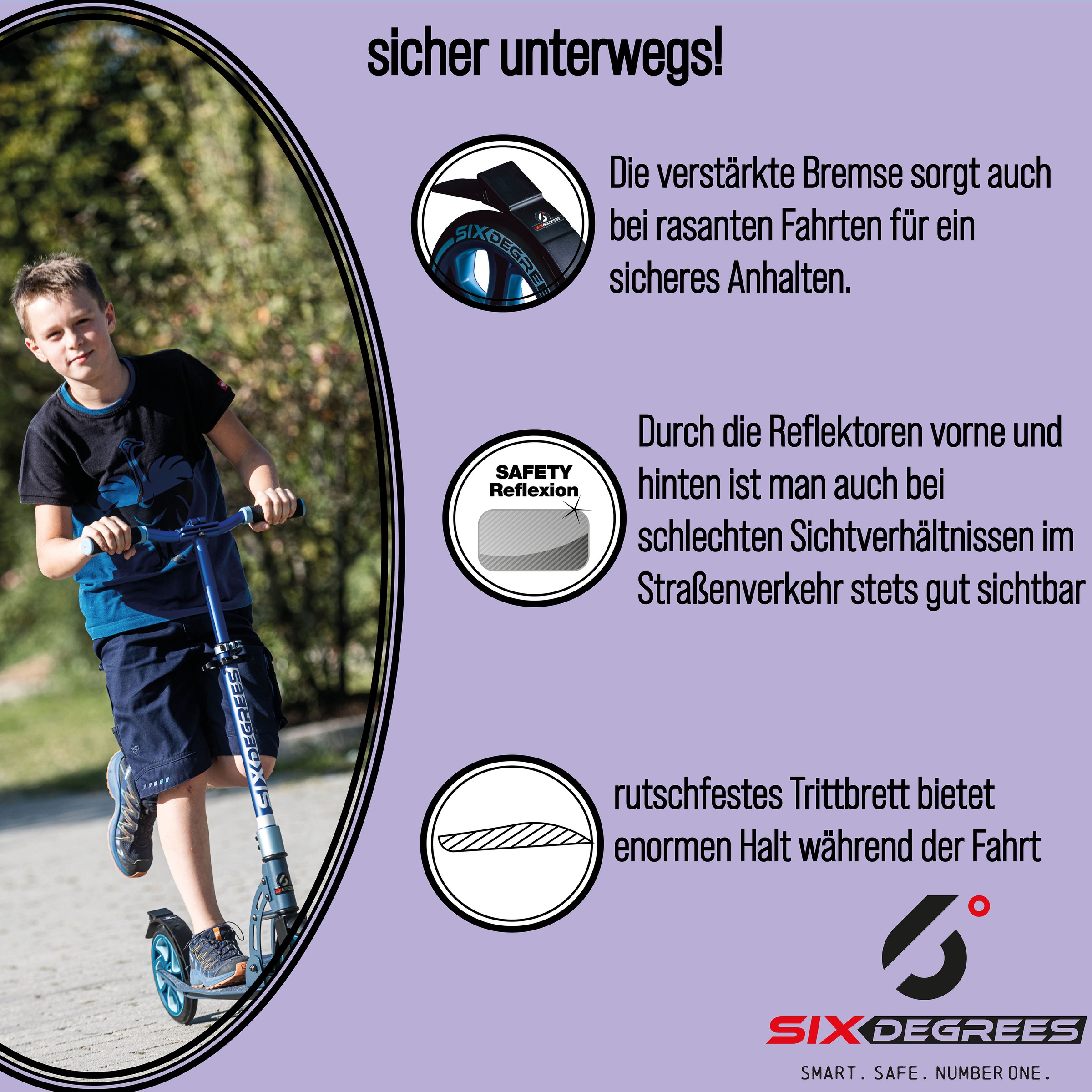 Six Degrees Scooter »Aluminium Scooter Junior 180/145 mm«