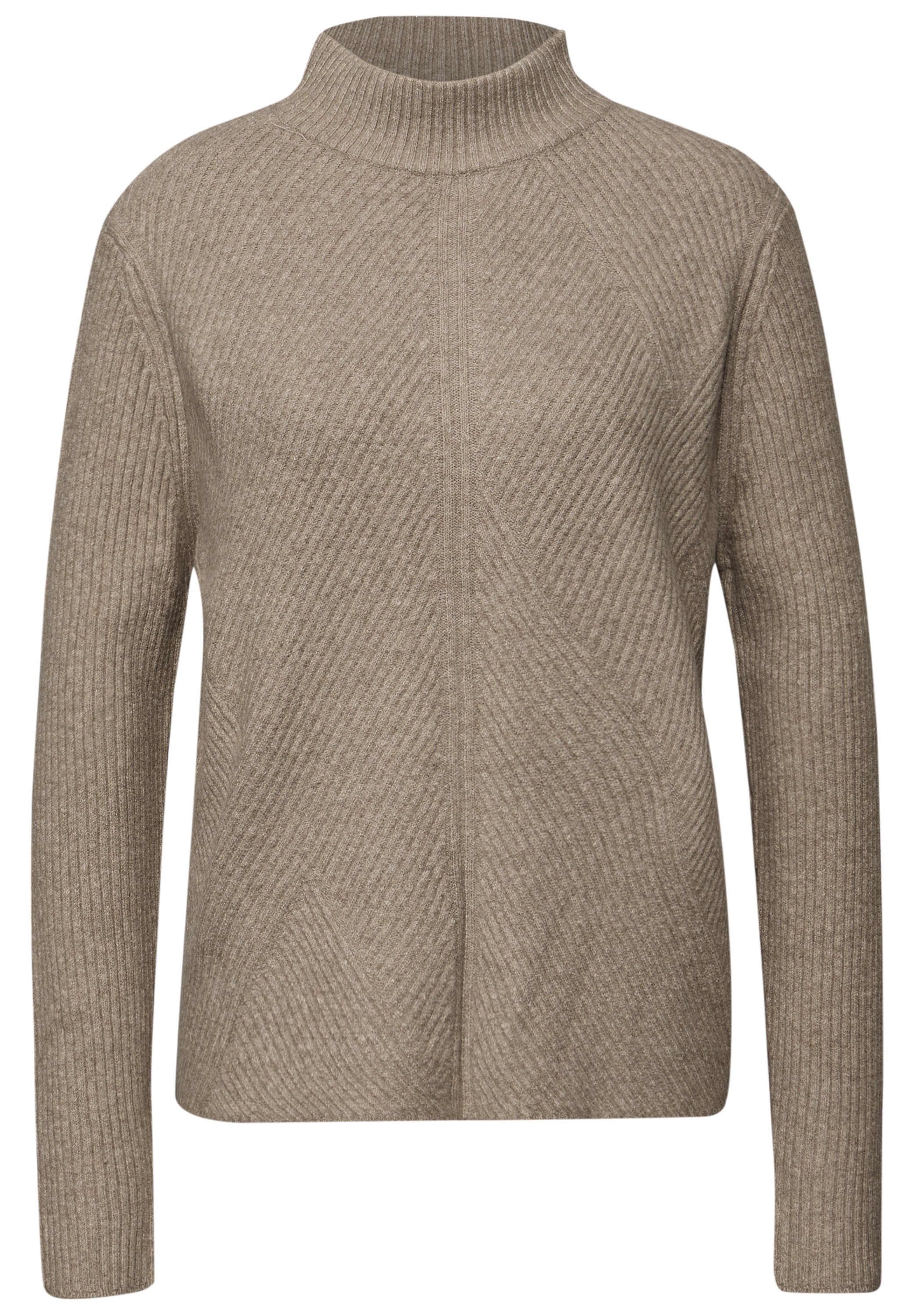 STREET ONE Stehkragenpullover mit dezentem Strukturmuster