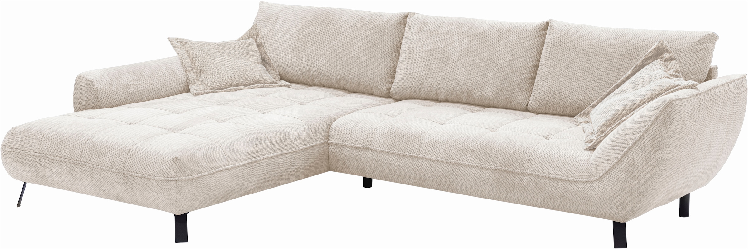 exxpo - sofa fashion Ecksofa »Biarritz modern und elegantes Mega Sofa mit tollem Sitzkomfort, L-Form«, XXL– Longchair Ecke in hochwertiger Verarbeitung, Stellmaße 324x203cm