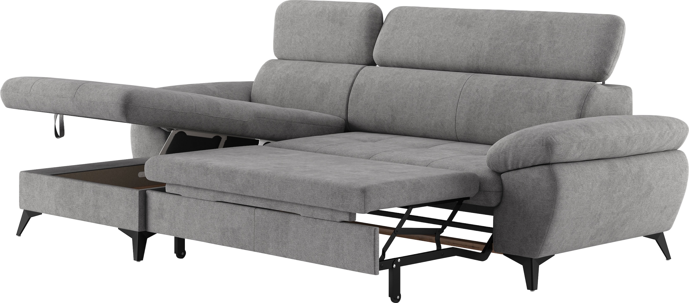 COTTA Ecksofa »Hudson L-Form«, mit Kopfteilverstellung, wahlweise mit Bettfunktion & Bettkasten