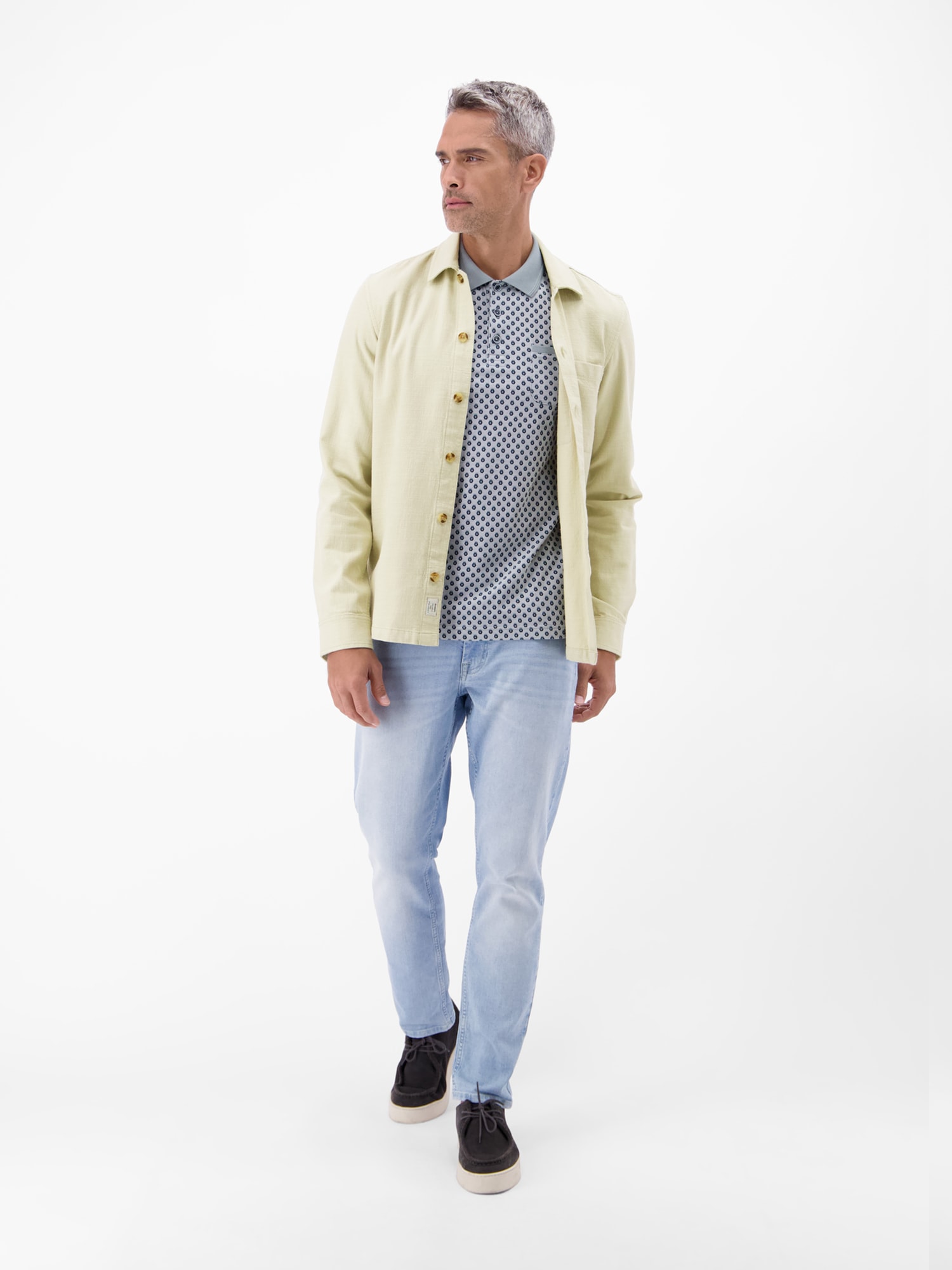 LERROS Poloshirt »Poloshirt in 2-Tone-Optik und All-over-Print«