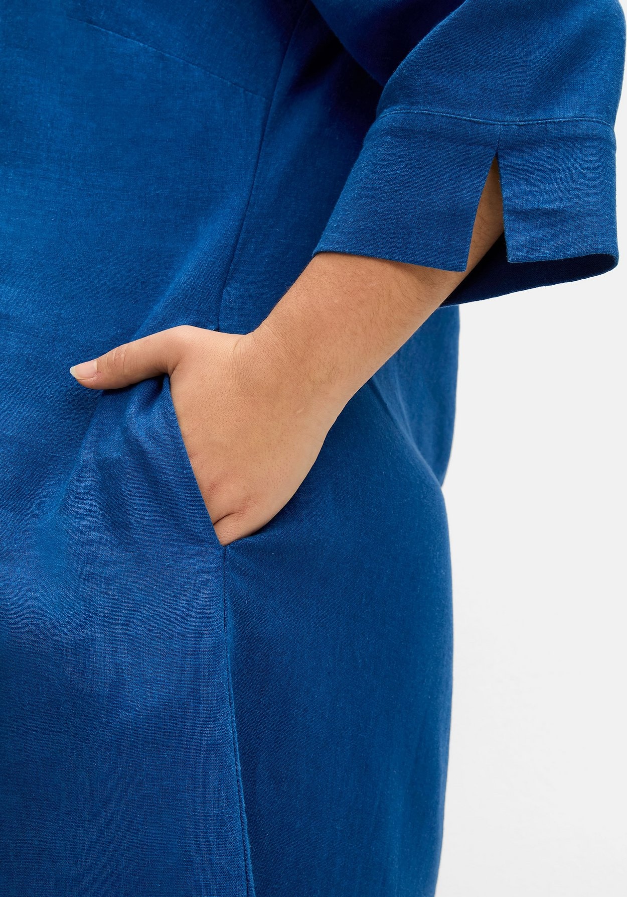 Sheego Blusenkleid »Hemdblusenkleid aus Leinen-Viskose-Mix«