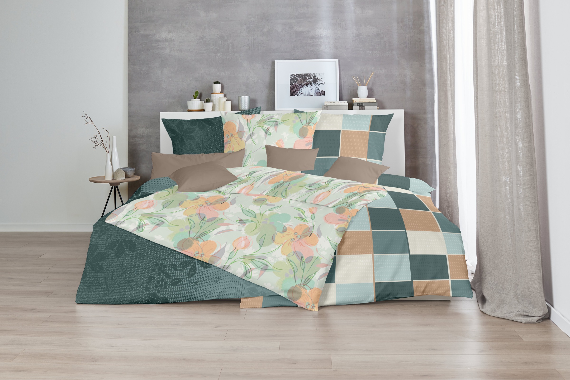 Primera Bettwäsche »Feinbiber-Bettwäsche Floris« 2 Stk. tlg. mit zarten Blüten