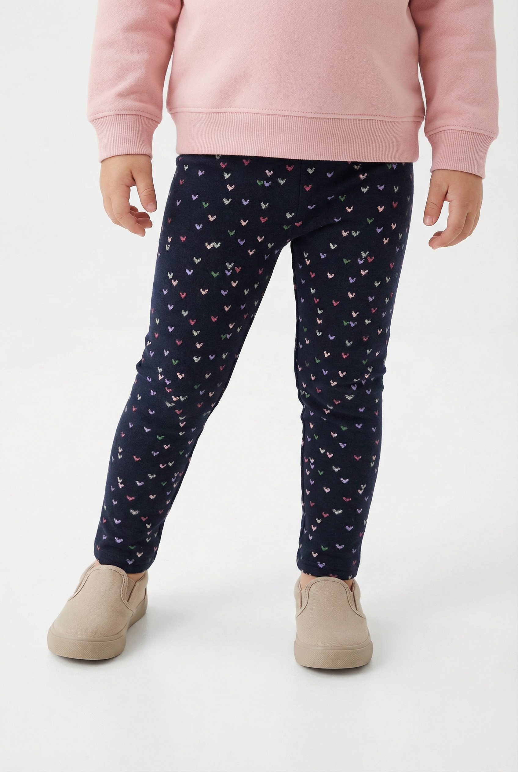 happy girls Strickleggings  im süßen Herzchen-Allover