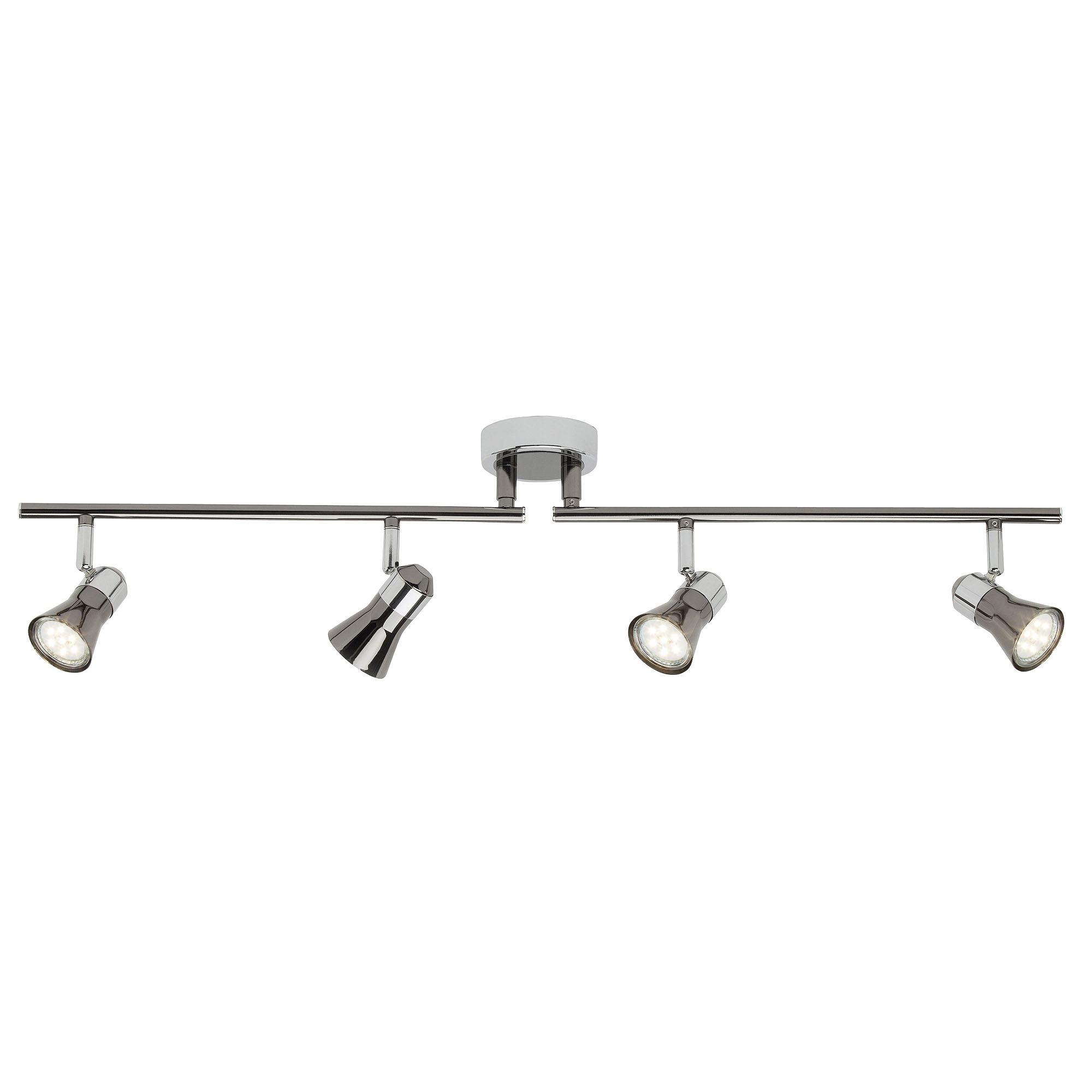Brilliant Deckenstrahler »Jupp«, 4 flammig, Leuchtmittel GU10   LED wechselbar, LED Spotrohr 4flg chrom/schwarz