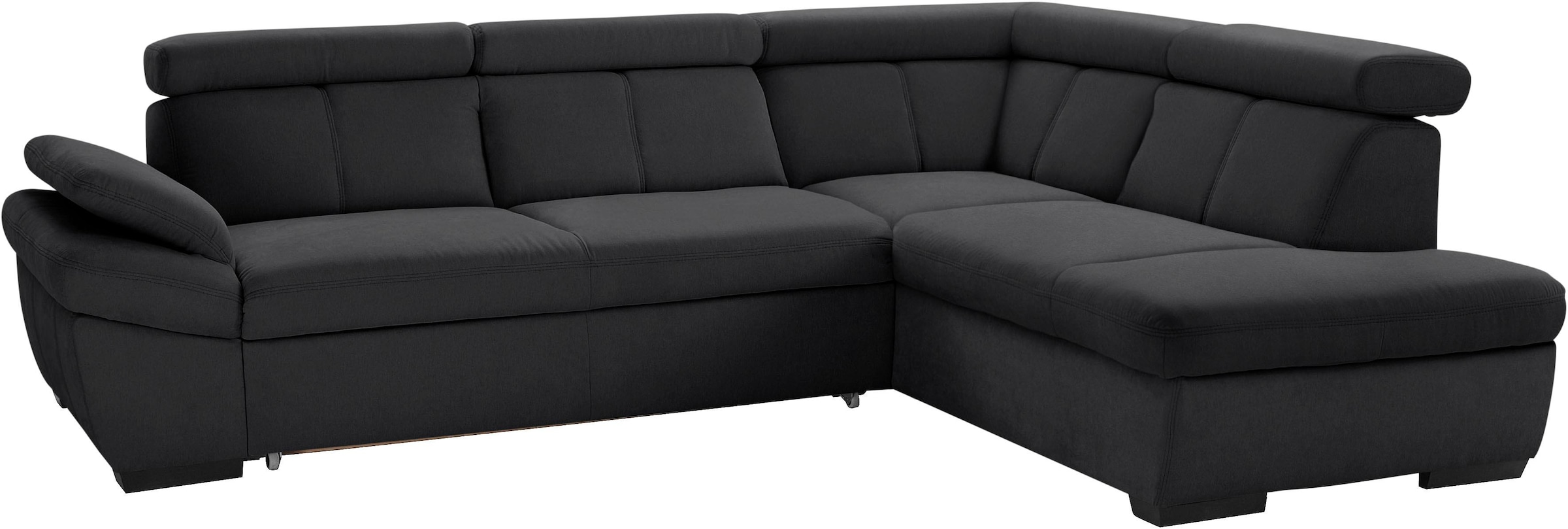 exxpo - sofa fashion Ecksofa »Salerno, klassisch modernes Funktionssofa, hoher Sitzkomfort, L-Form« inkl. Kopf- und Armteilverstellung, wahlweise mit Bettfunktion